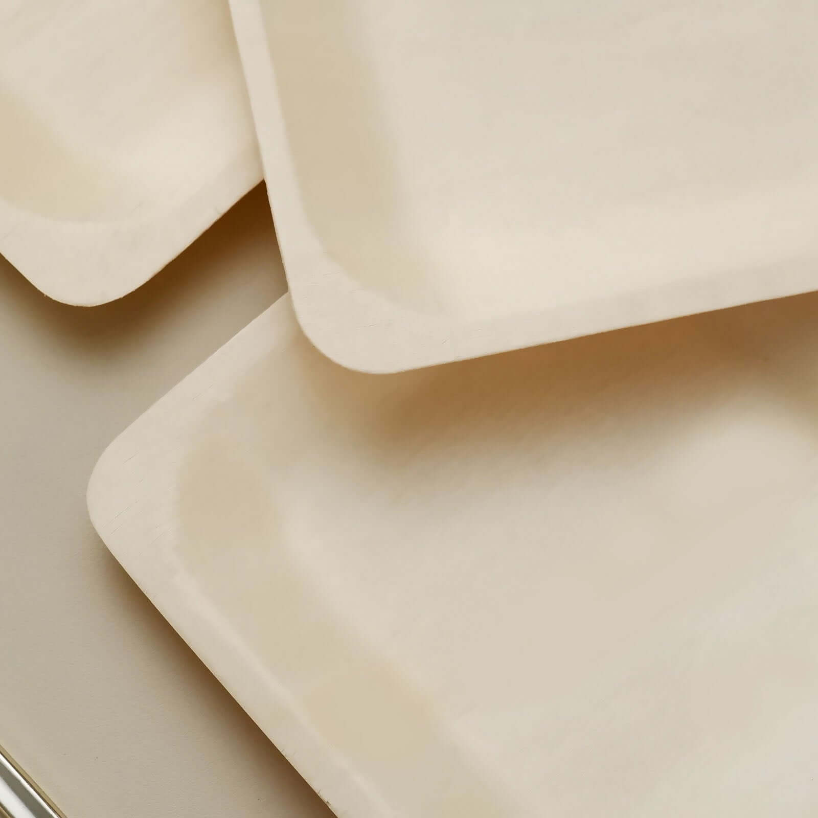 25-Piece Set of 6-Inch Square Eco-Friendly Birchwood Dessert and Appetizer Plates