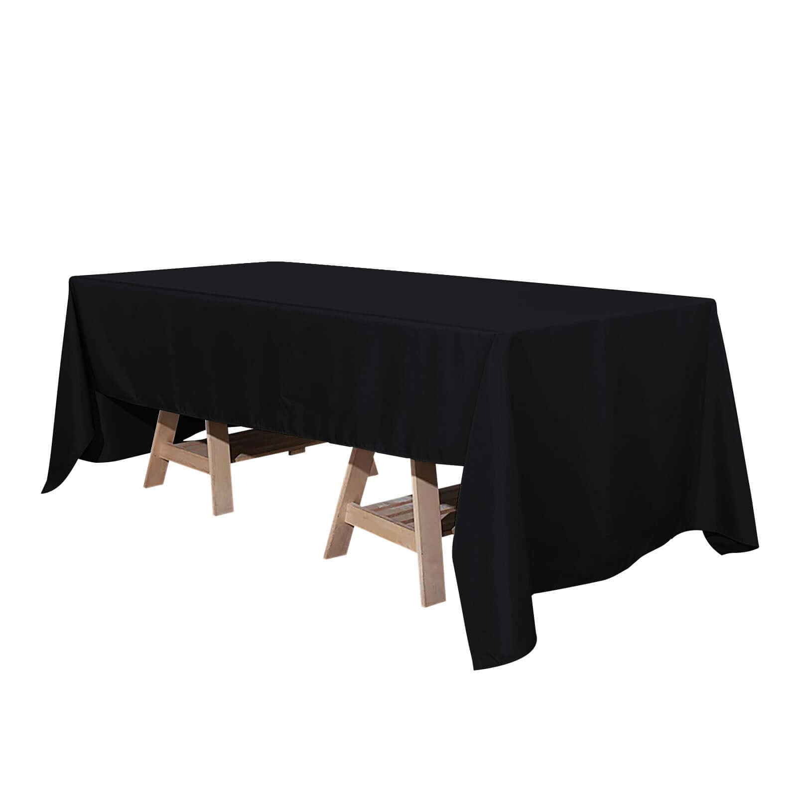 Black Stain-Resistant 220GSM Premium Polyester 60x126 Rectangle Tablecloth for Special Events