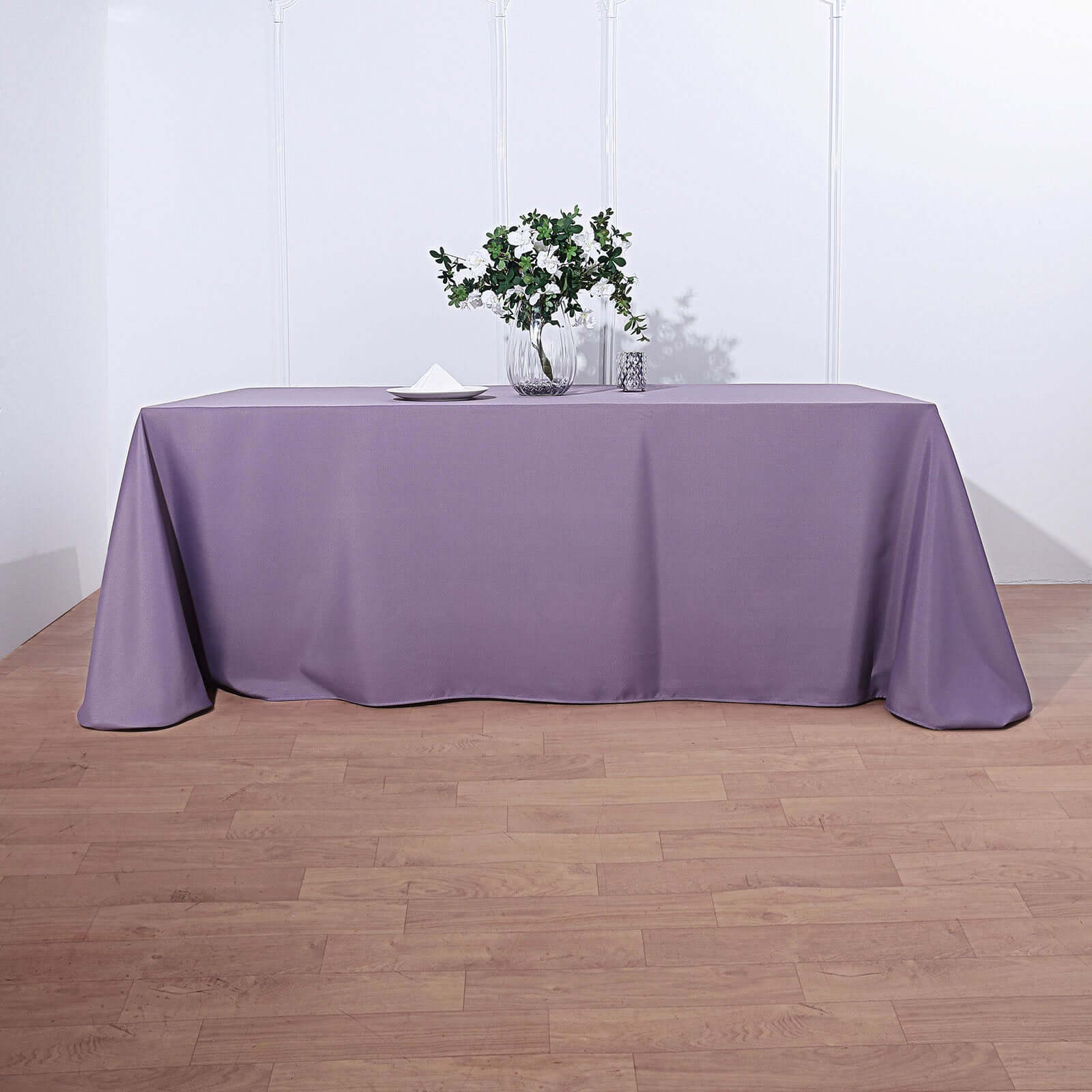 Wrinkle-Resistant Seamless Violet Amethyst Polyester Rectangle Tablecloth 90x132