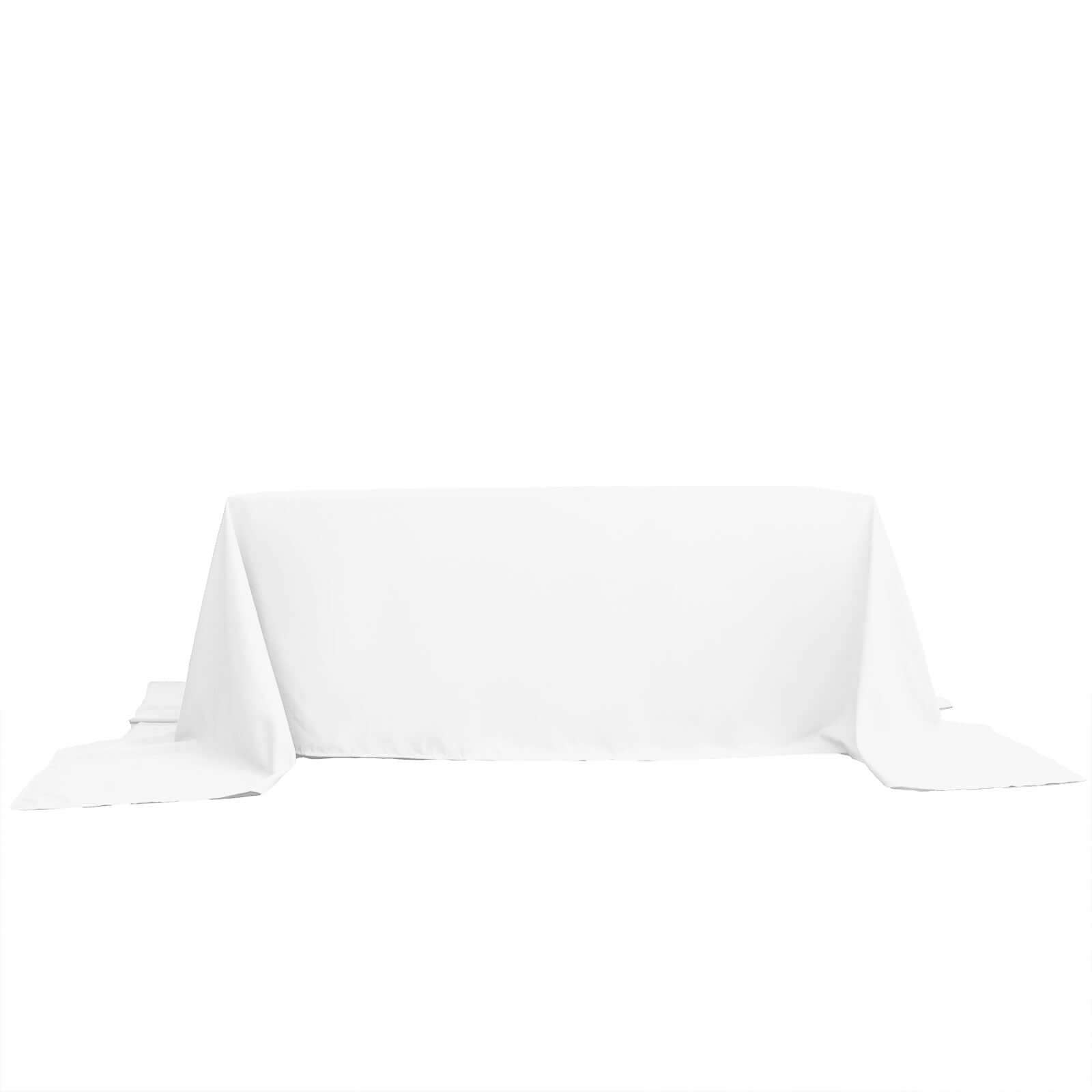 Seamless Wrinkle-Resistant White Polyester Tablecloth (90x156) for Elegant Gatherings - Great Deal!