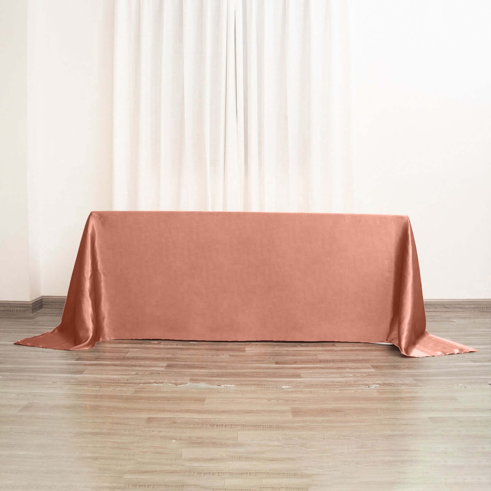 Exclusive Seamless Terracotta Satin Tablecloth 90x132