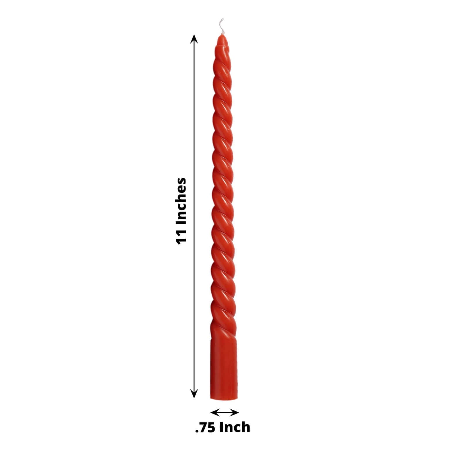 Premium 12-Pack Unscented Terracotta (Rust) Spiral Taper Dinner Candles, 11.25