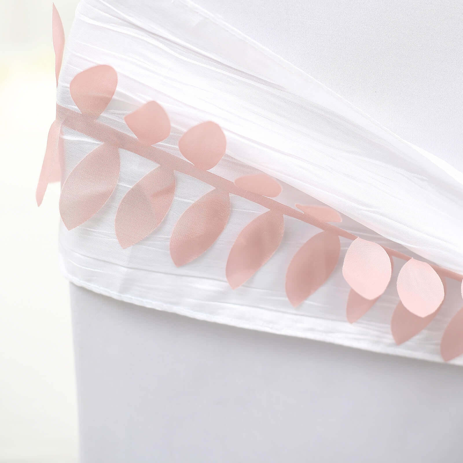 50ft Dusty Rose Taffeta Ribbon Sash with Four - Leaf Petal Design for Elegant Decor