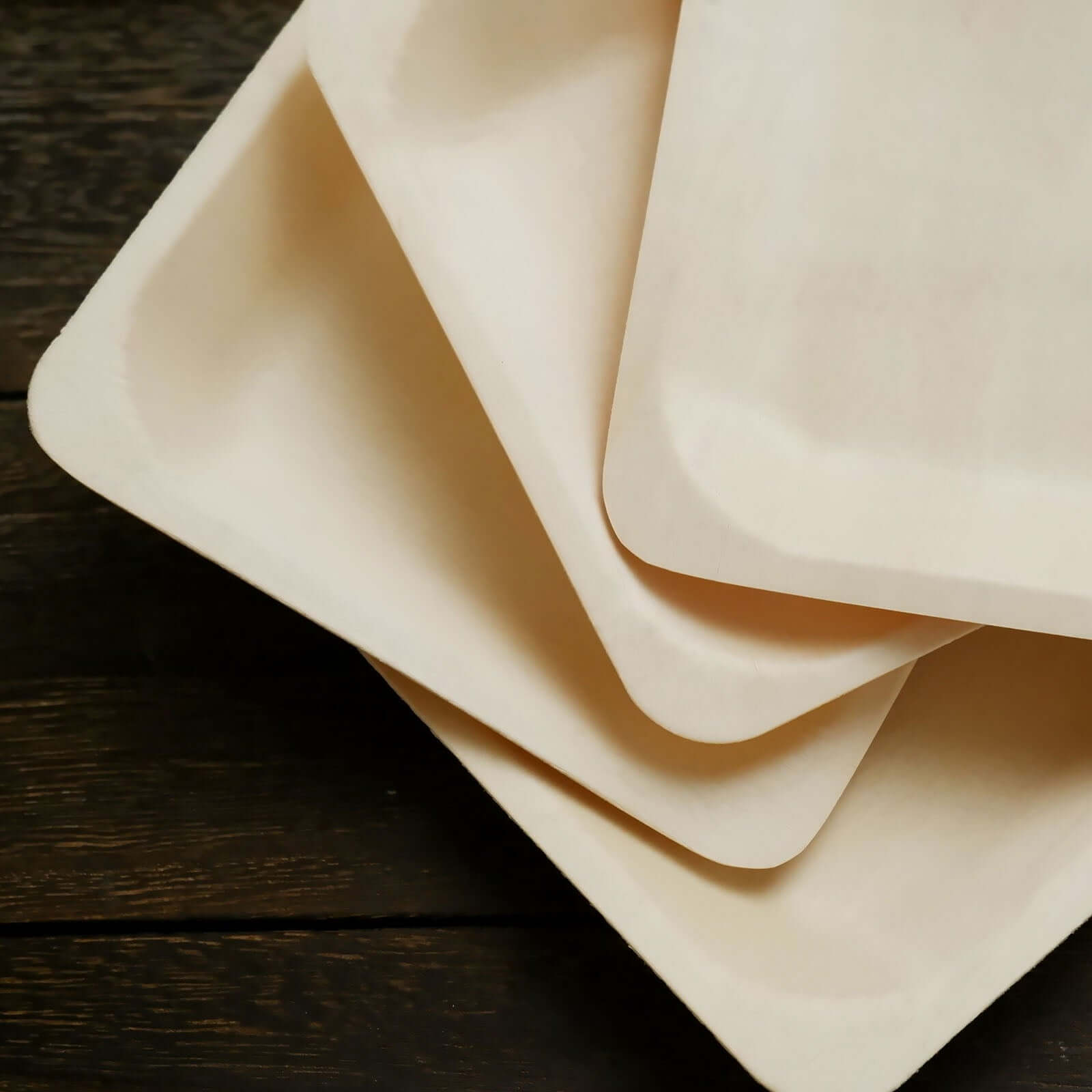 25-Piece Set of 6-Inch Square Eco-Friendly Birchwood Dessert and Appetizer Plates