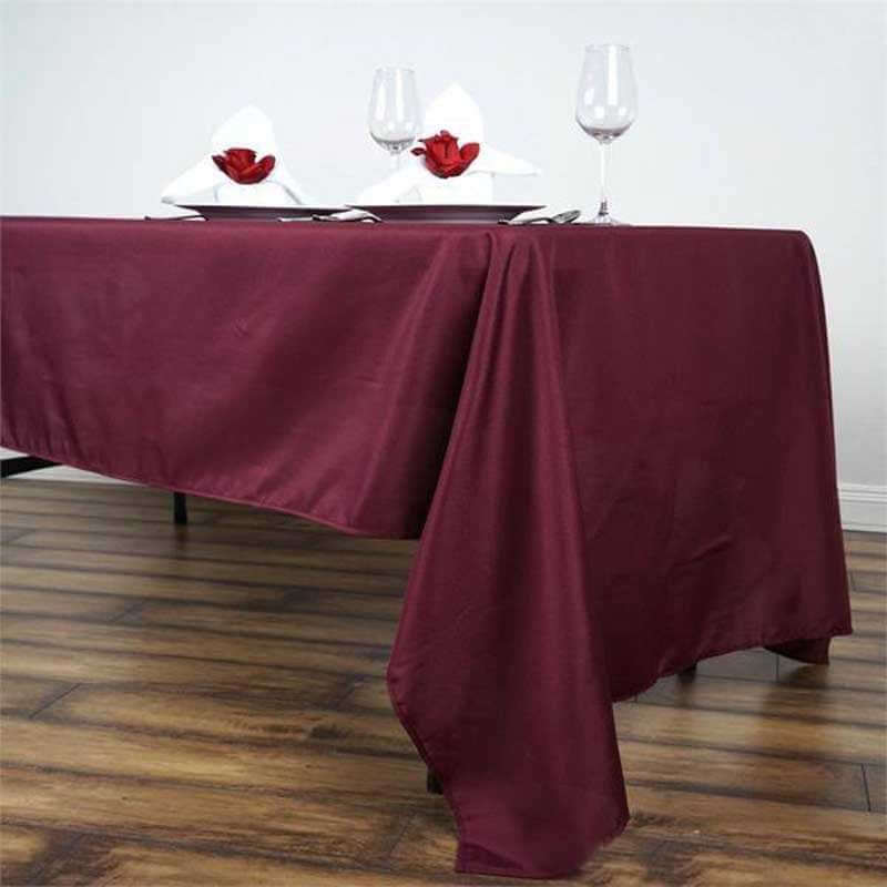 Burgundy 60x126 Polyester Rectangle Tablecloth - Wrinkle-Resistant & Stain-Free