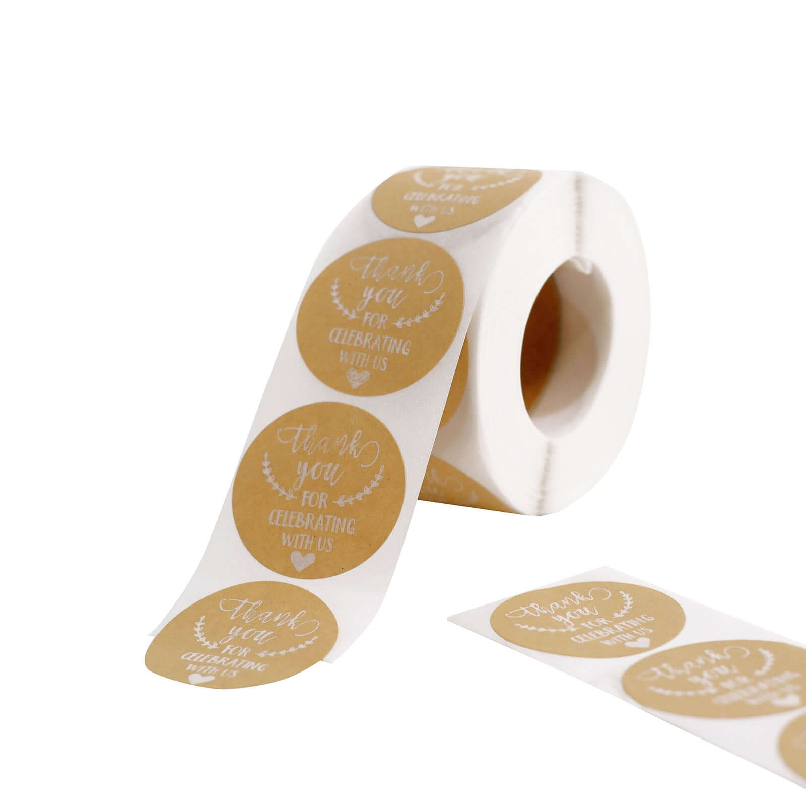 500 Pcs 1.5-Inch Round Thank You Stickers Roll for Wedding Favors and Envelope Seals