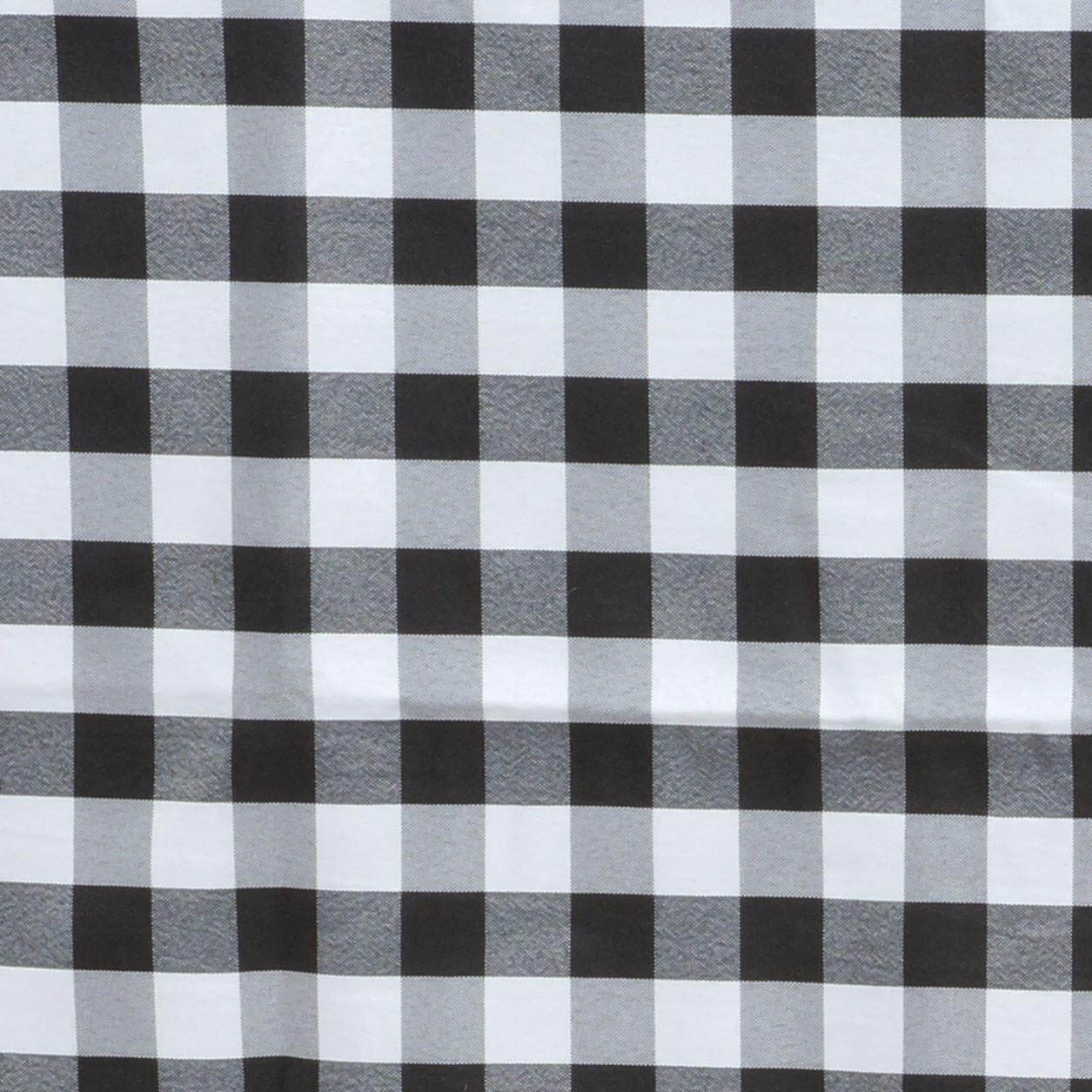 Premium Polyester Checkered Buffalo Plaid Rectangle Tablecloth in White/Black for Daily Use