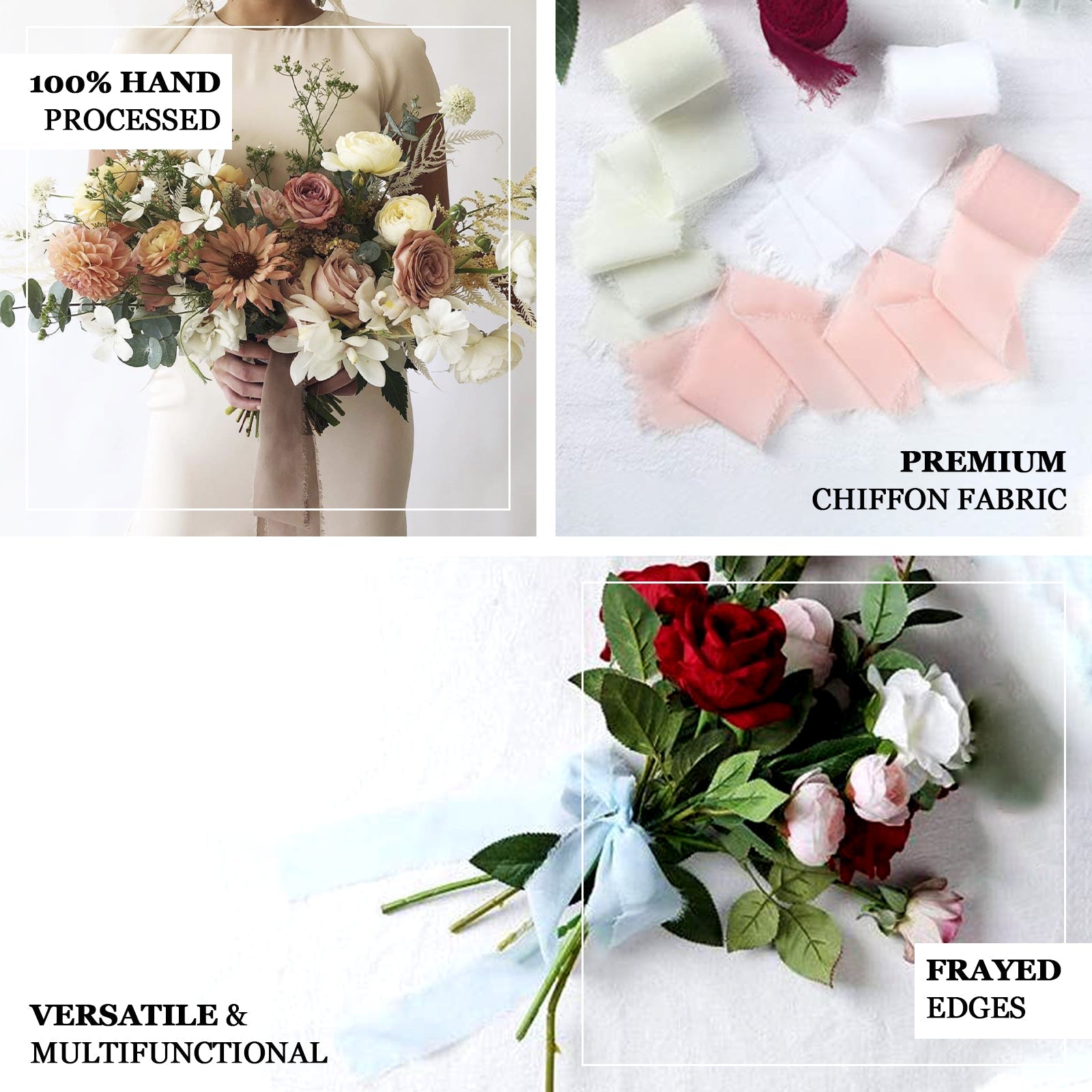 2-Pack Special Offer: 6-Yard Red Silk-Like Chiffon Linen Ribbon Rolls for Gift Wrapping & Decor