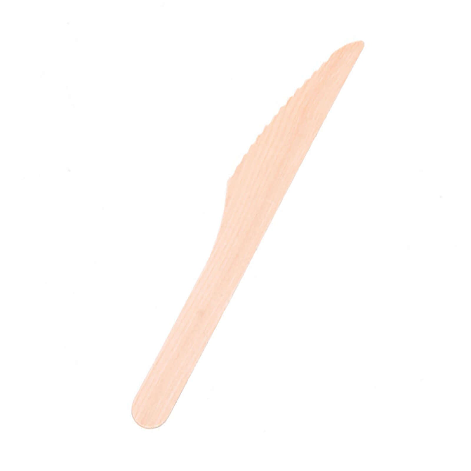 100-Piece Set of Natural Birchwood Knives - Eco-Friendly & Biodegradable for Rustic & Outdoor Events