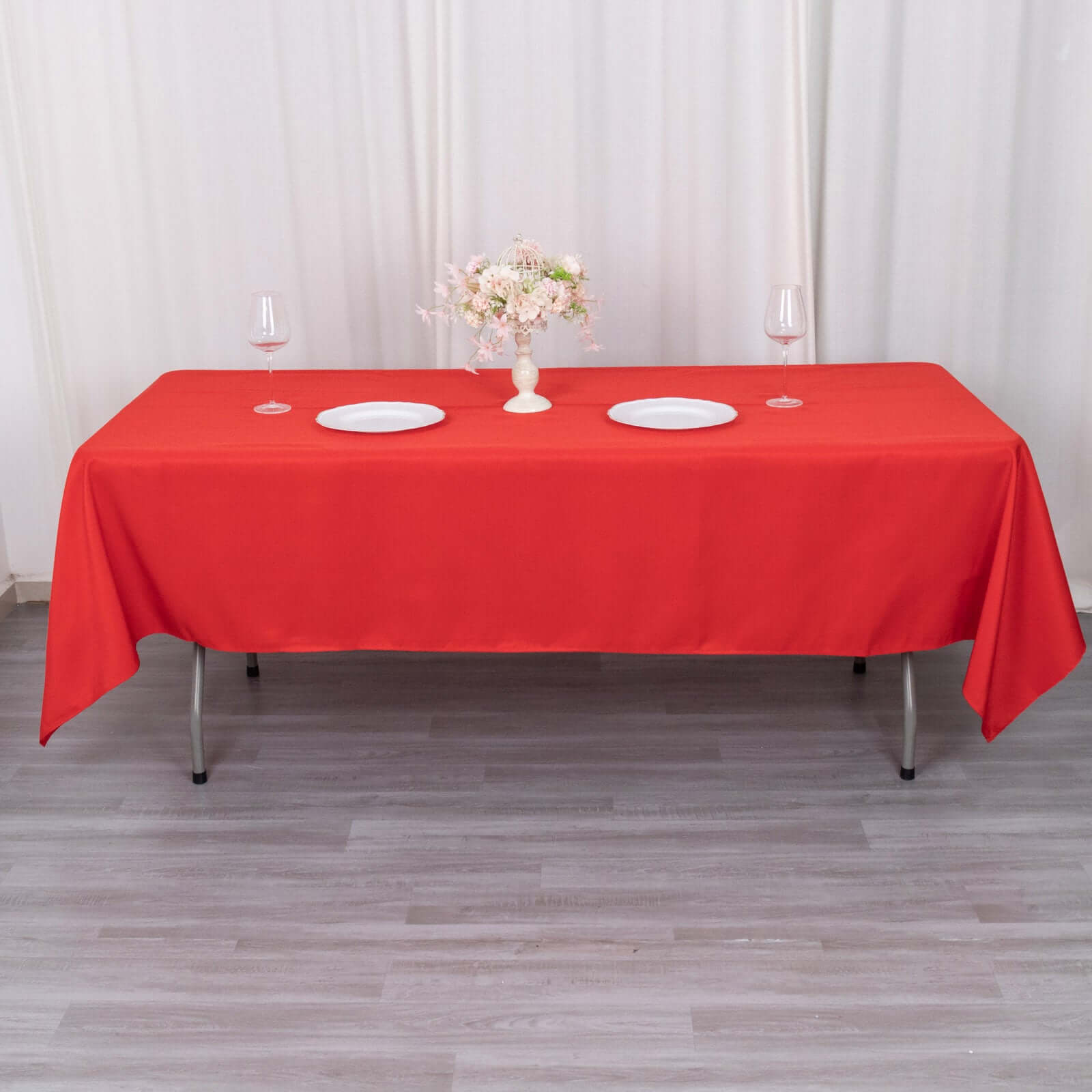 Hot! Durable Red 60x102 Premium Polyester Rectangle Tablecloth - 220GSM Wrinkle-Resistant