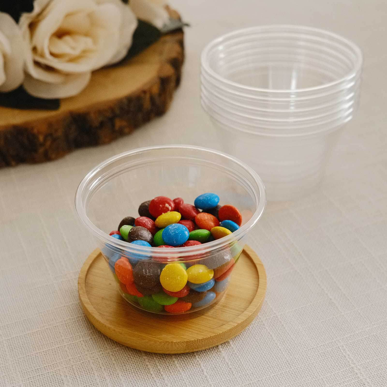 Hot! 50-Pack 7oz Clear Plastic Dessert Parfait Cups with Dome Lids for Ice Cream