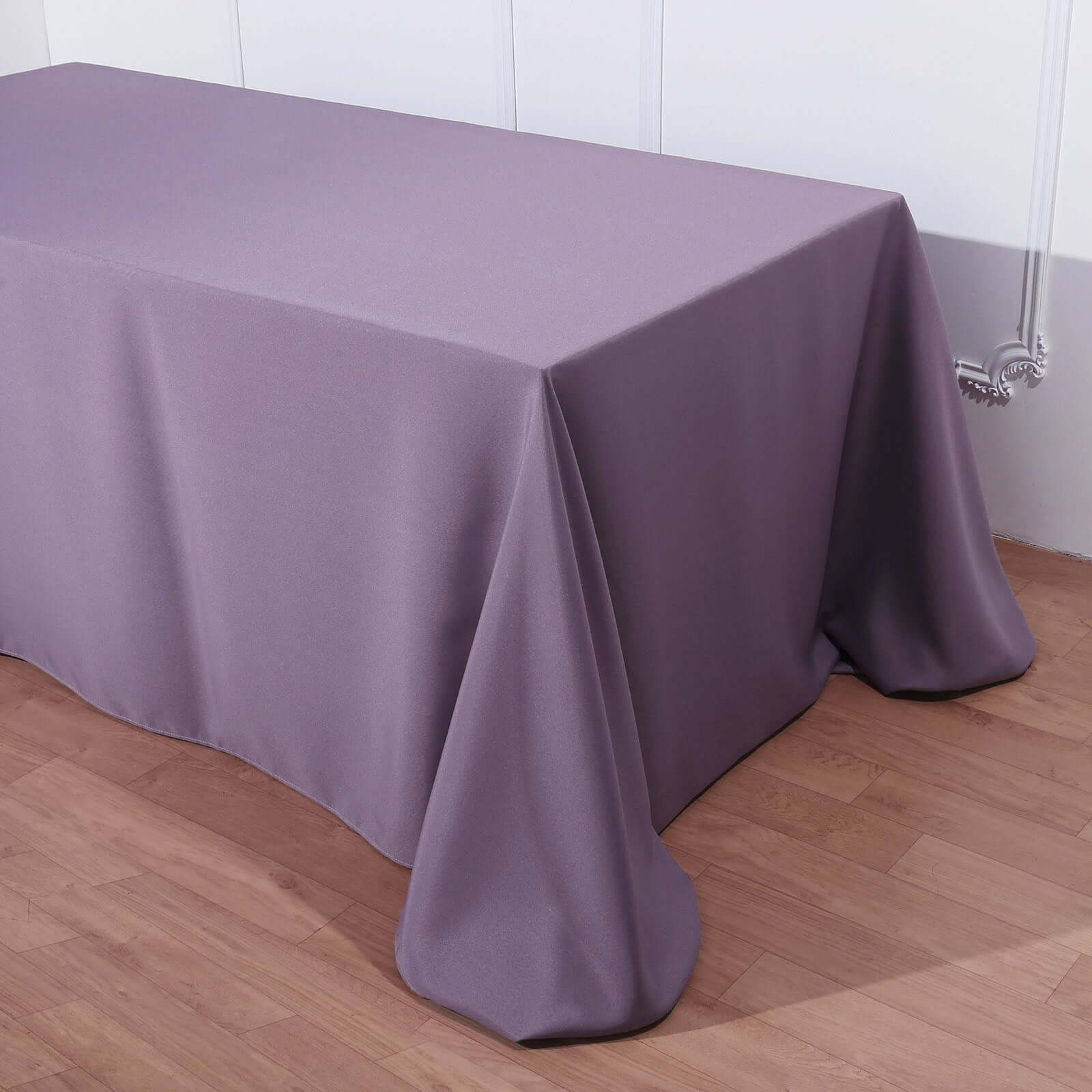 Wrinkle-Resistant Seamless Violet Amethyst Polyester Rectangle Tablecloth 90x132