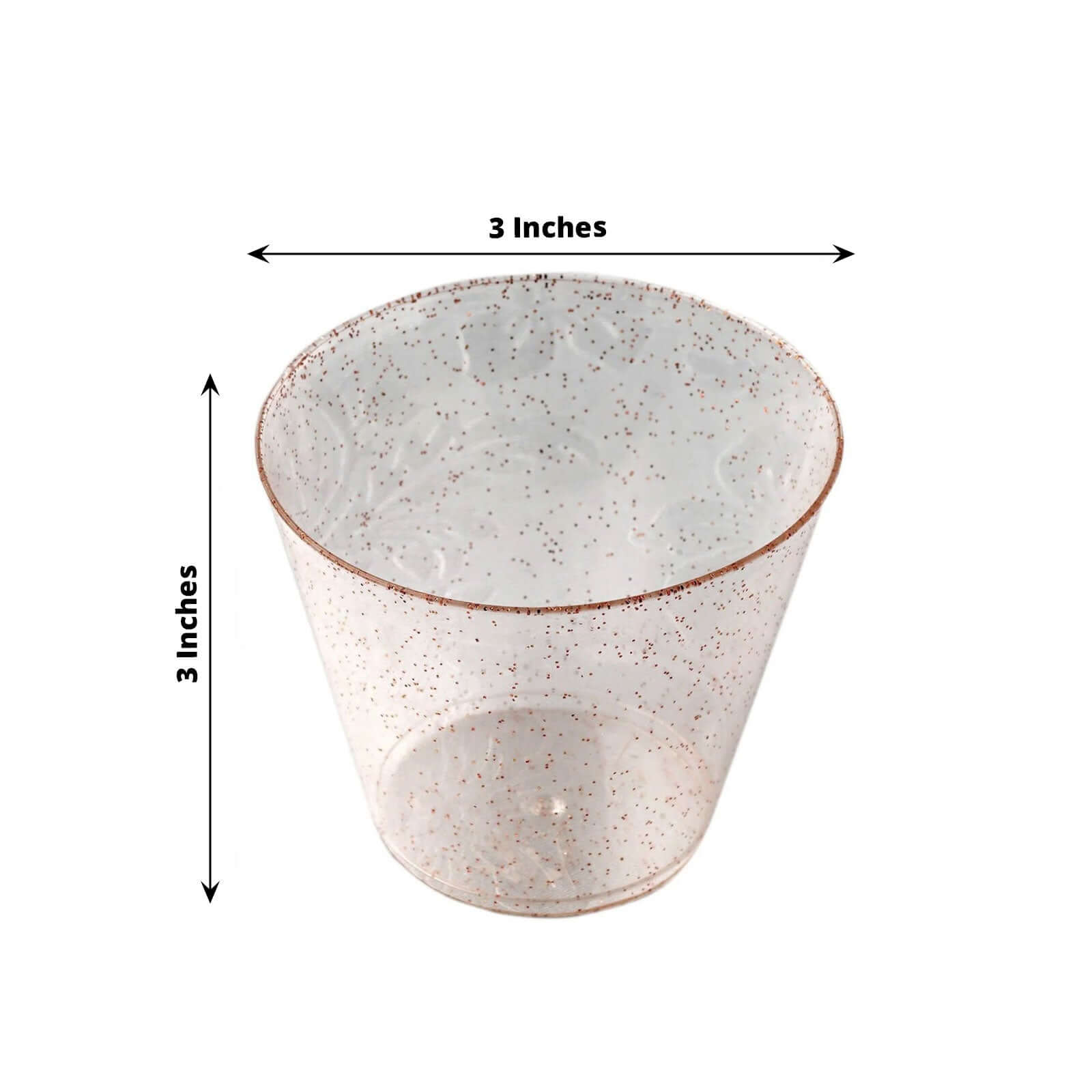 Stylish 9oz Blush Glittered 12-Pack Disposable Plastic Party Glasses