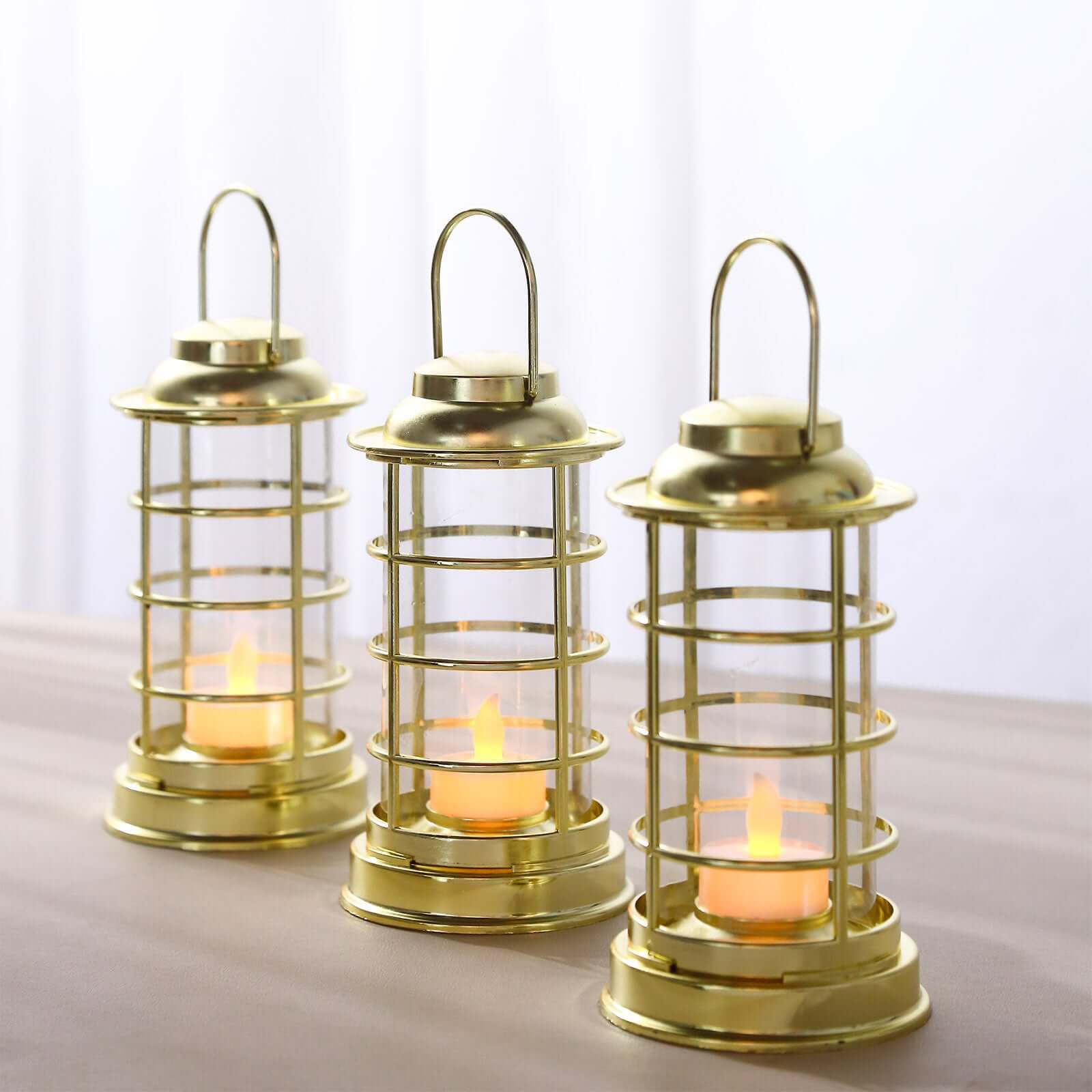 Hot Deal! 3-Pack Gold LED Tealight Battery-Operated Mini Lantern Lamps