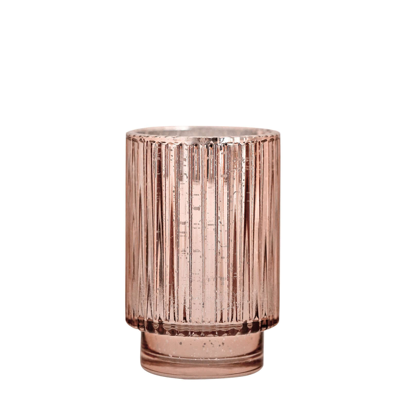 Hot Deal! 3-Pack Rose Gold Wavy Mercury Glass Hurricane Candle Holders