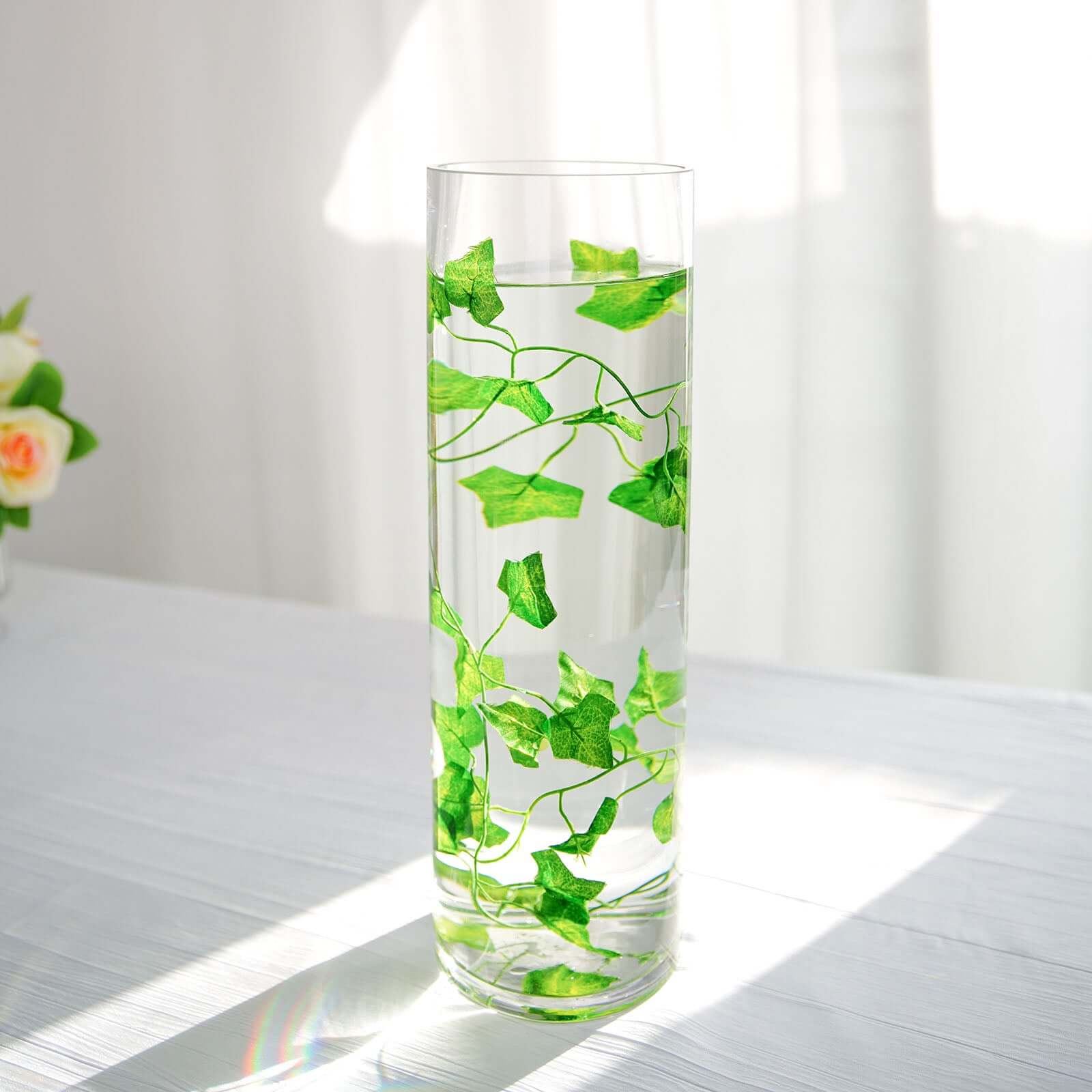 Amazing 6-Pack Clear Glass Cylinder Flower Vases - Ideal Stylish Centerpieces for Weddings