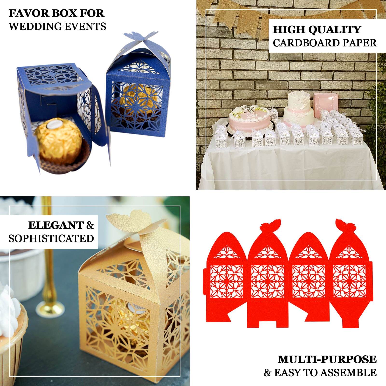 Get 25-Pack White Butterfly Top Laser-Cut Lace Candy Gift Favor Boxes Now