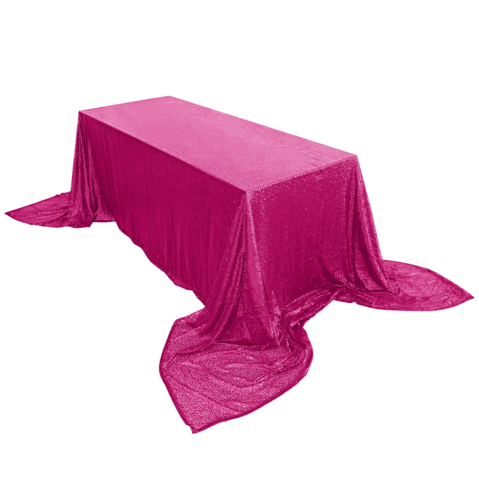 Hot Deal! Fuchsia Sequin Rectangle Tablecloth (90x156) for Stunning Event Decor