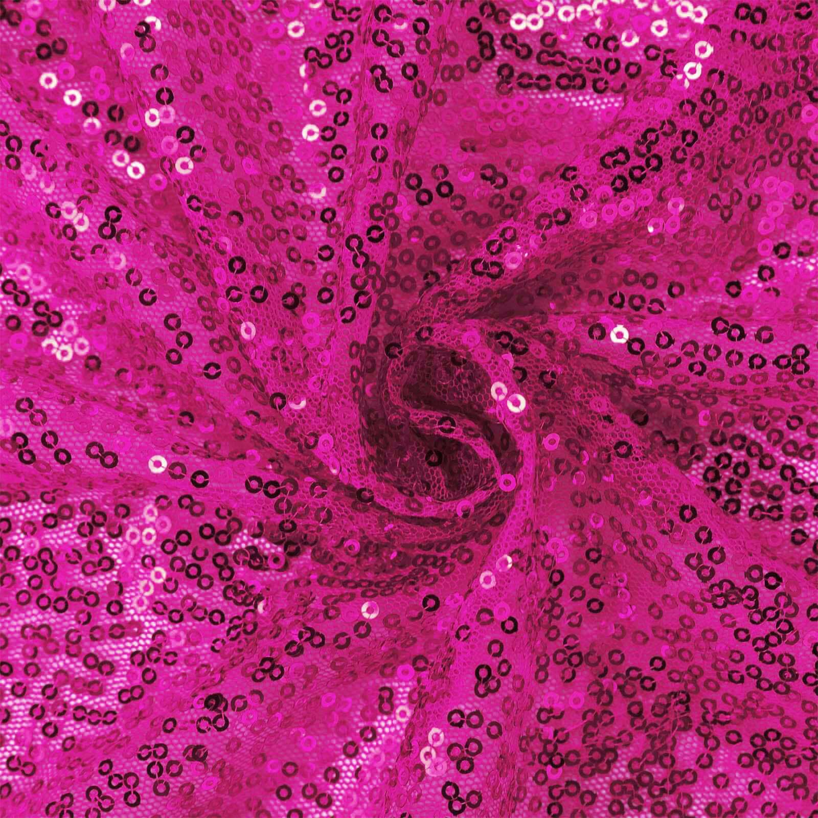 Hot Deal! Fuchsia Sequin Rectangle Tablecloth (90x156) for Stunning Event Decor