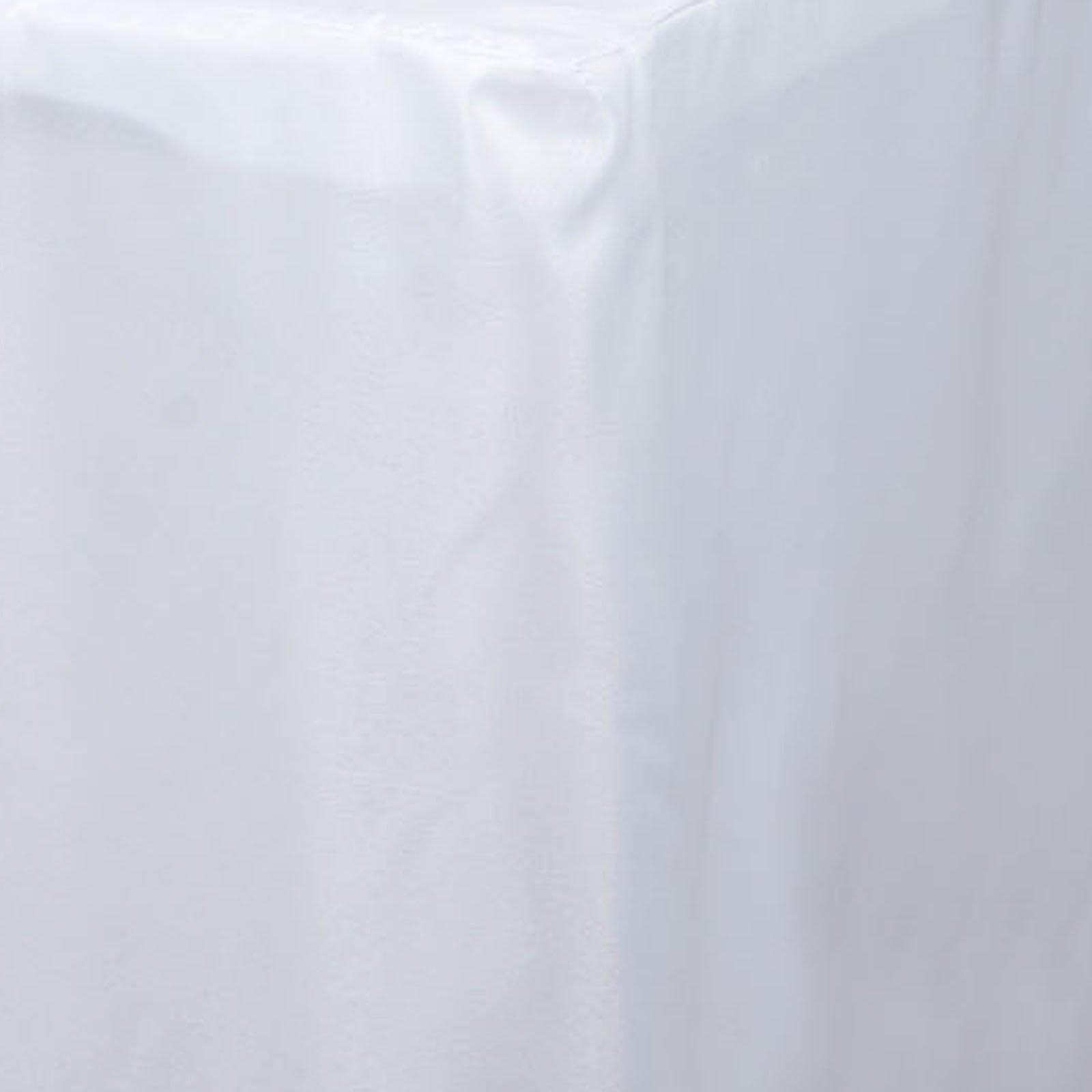 Premium White Fitted Polyester Tablecloth (96x30) - Ideal for Trade Shows, Catering & Events