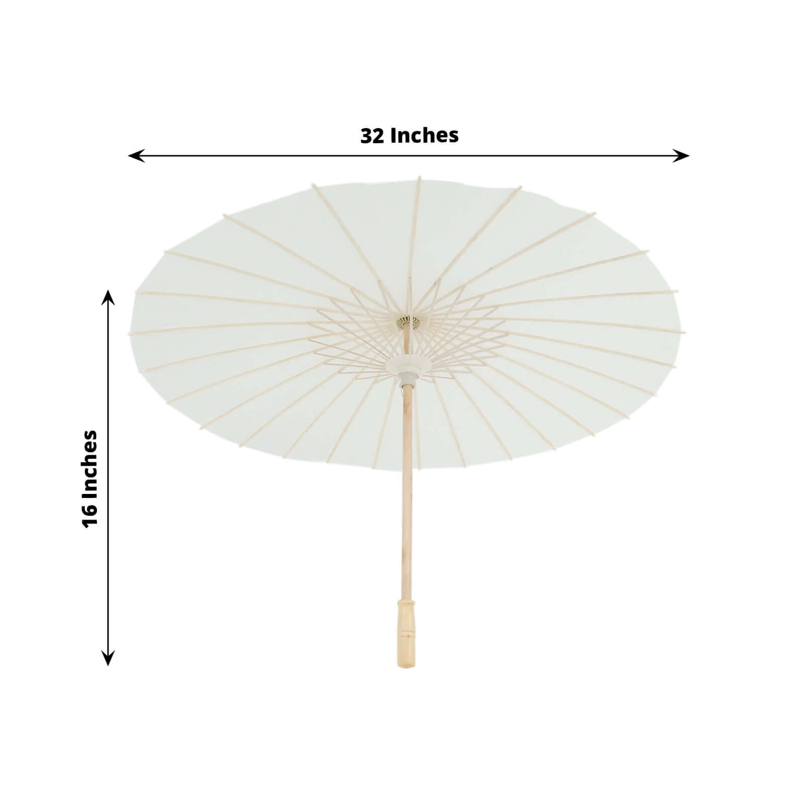 Hot Deal! 2-Pack White Paper and Bamboo Parasol Umbrellas Ideal for Bridal Shower Photos and Table Decor