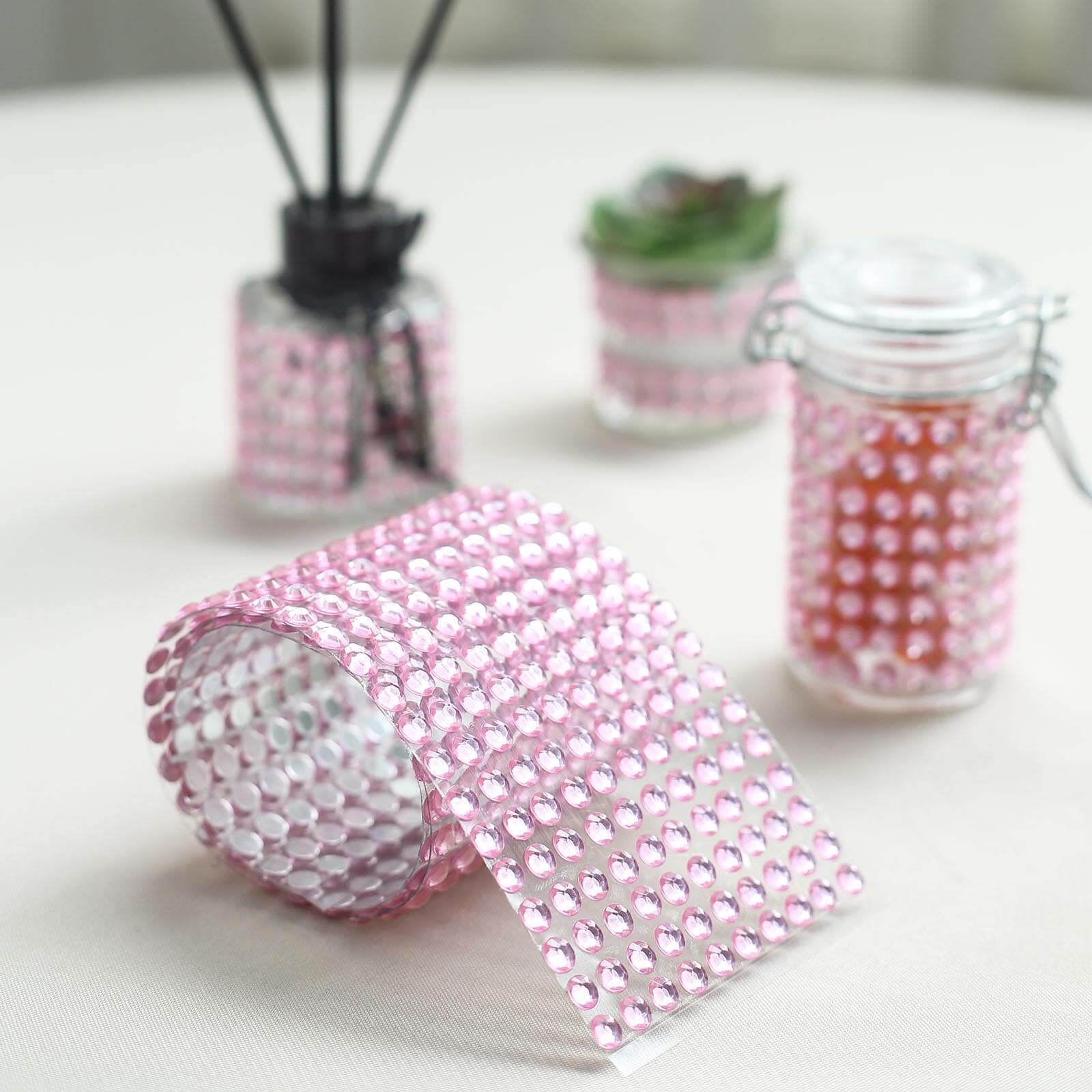 Hot! 21"x11" Blush Self - Adhesive Rhinestone Sticker Sheets for DIY Crafts