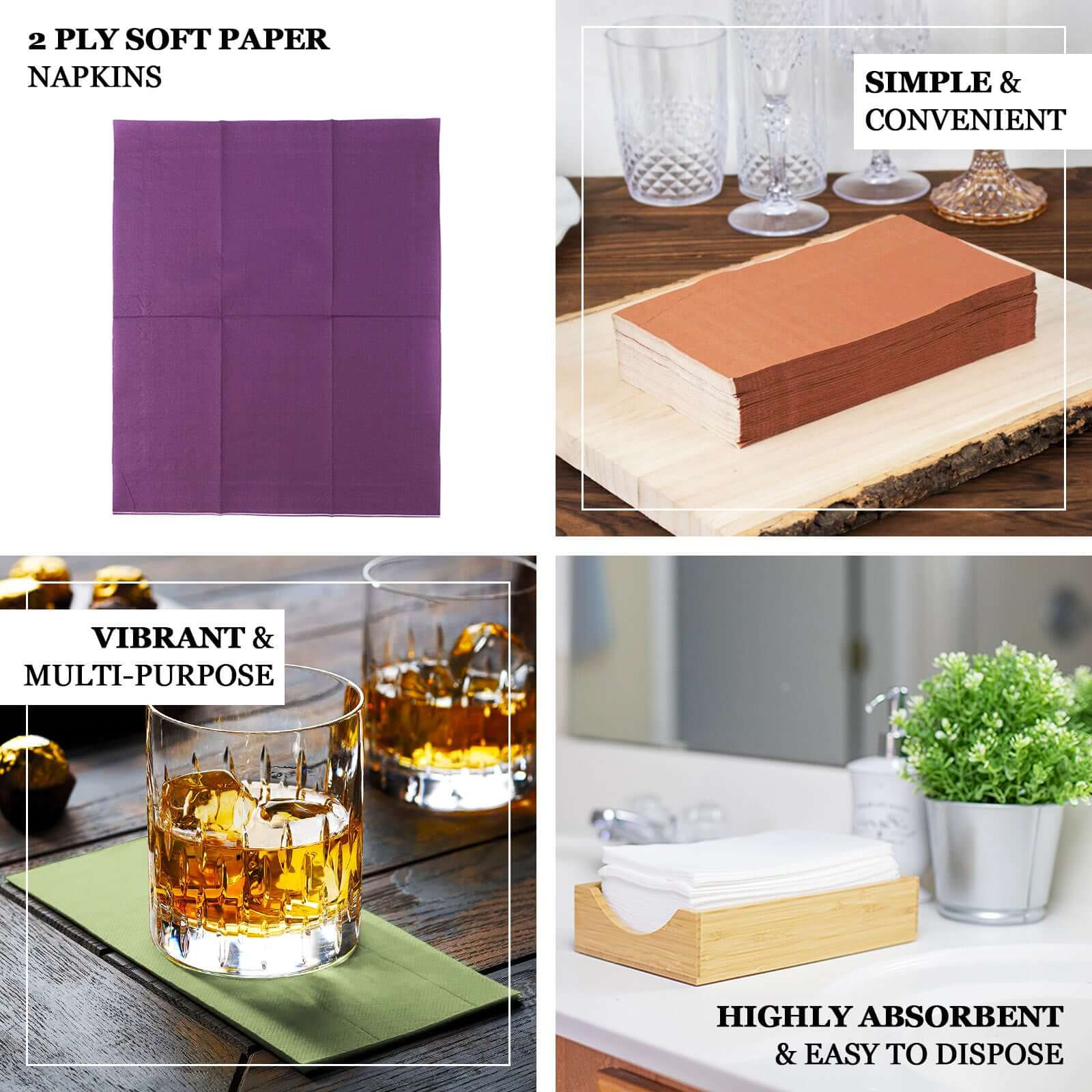 Get 50-Pack Soft Royal Blue Disposable 2-Ply Cocktail Napkins for Weddings