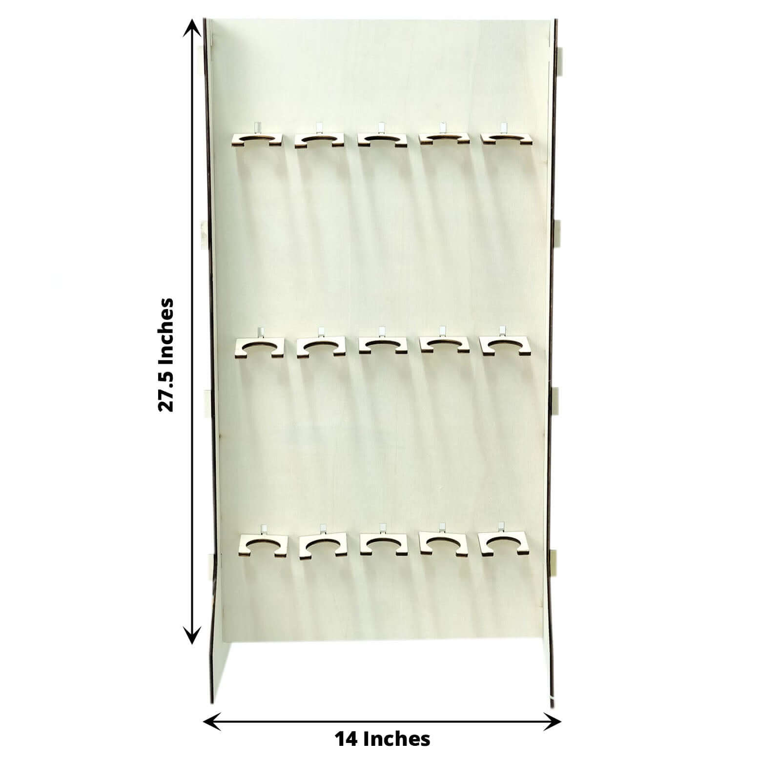 White 3-Tier Wooden Rectangle Floor Standing Champagne Glass Holder for Rustic Events