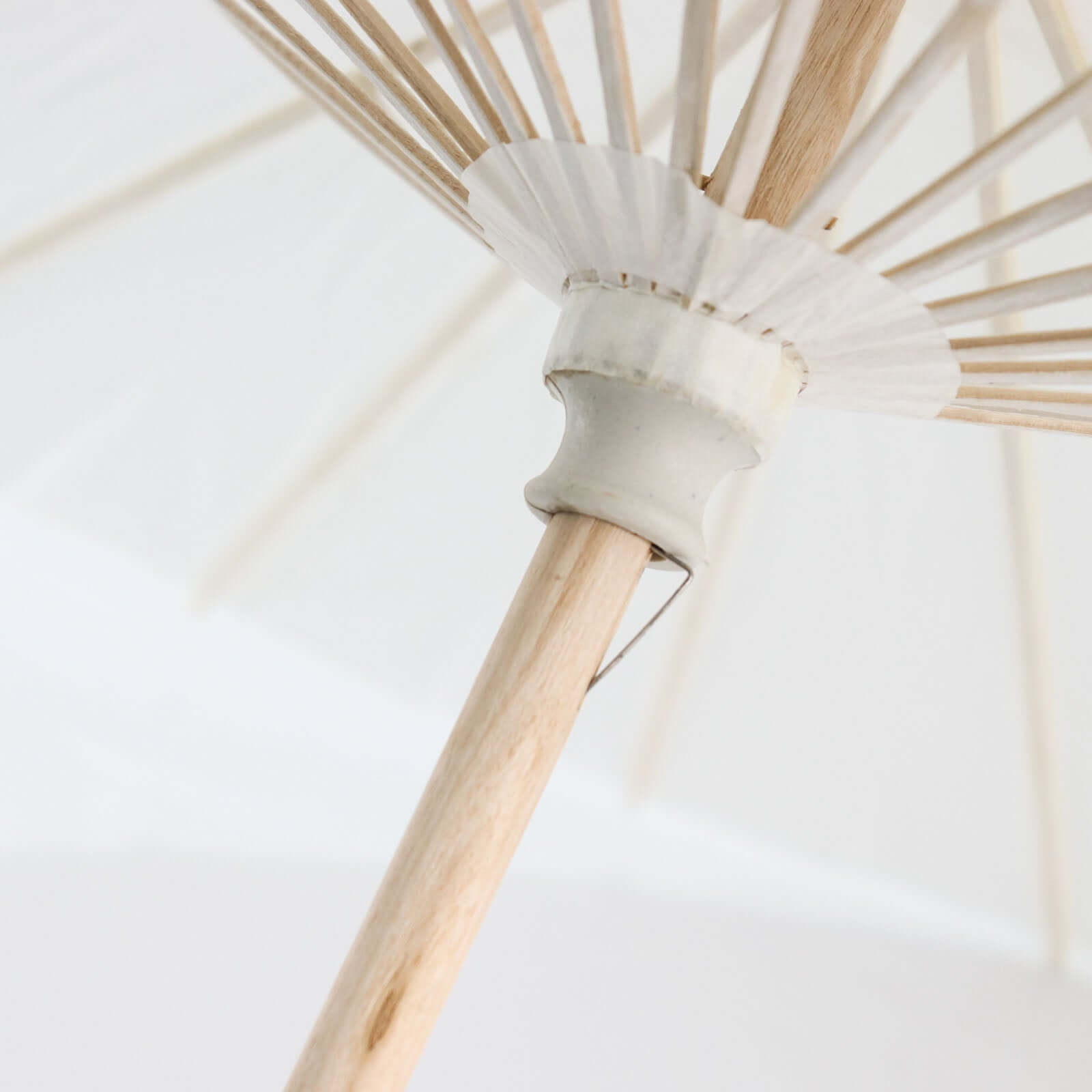 Hot Deal! 2-Pack White Paper and Bamboo Parasol Umbrellas Ideal for Bridal Shower Photos and Table Decor