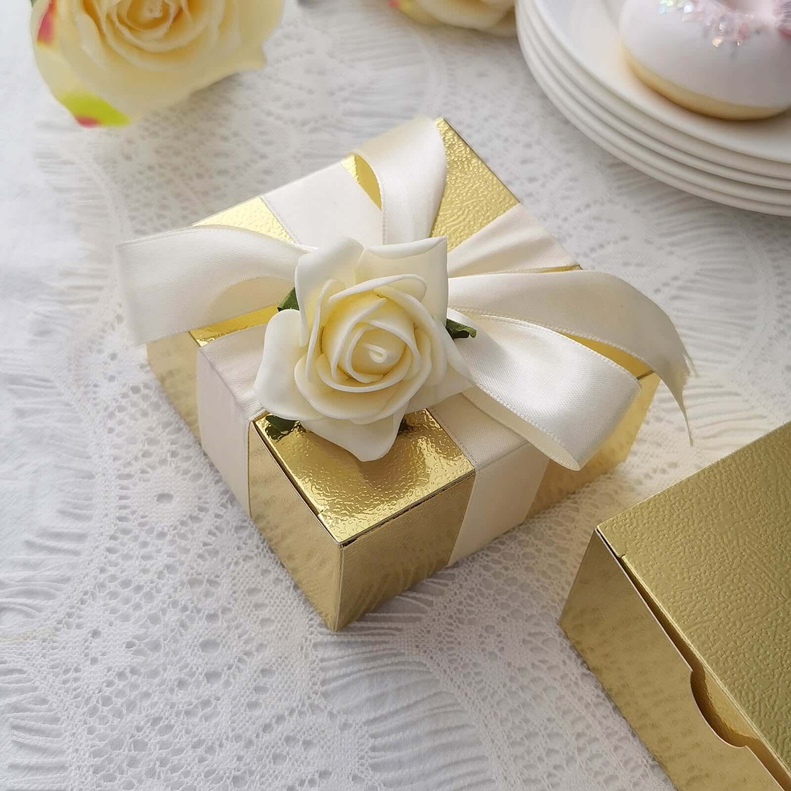 Hot Deal! 100-Pack 4x4x2 Gold DIY Cake Cupcake Party Favor Gift Boxes