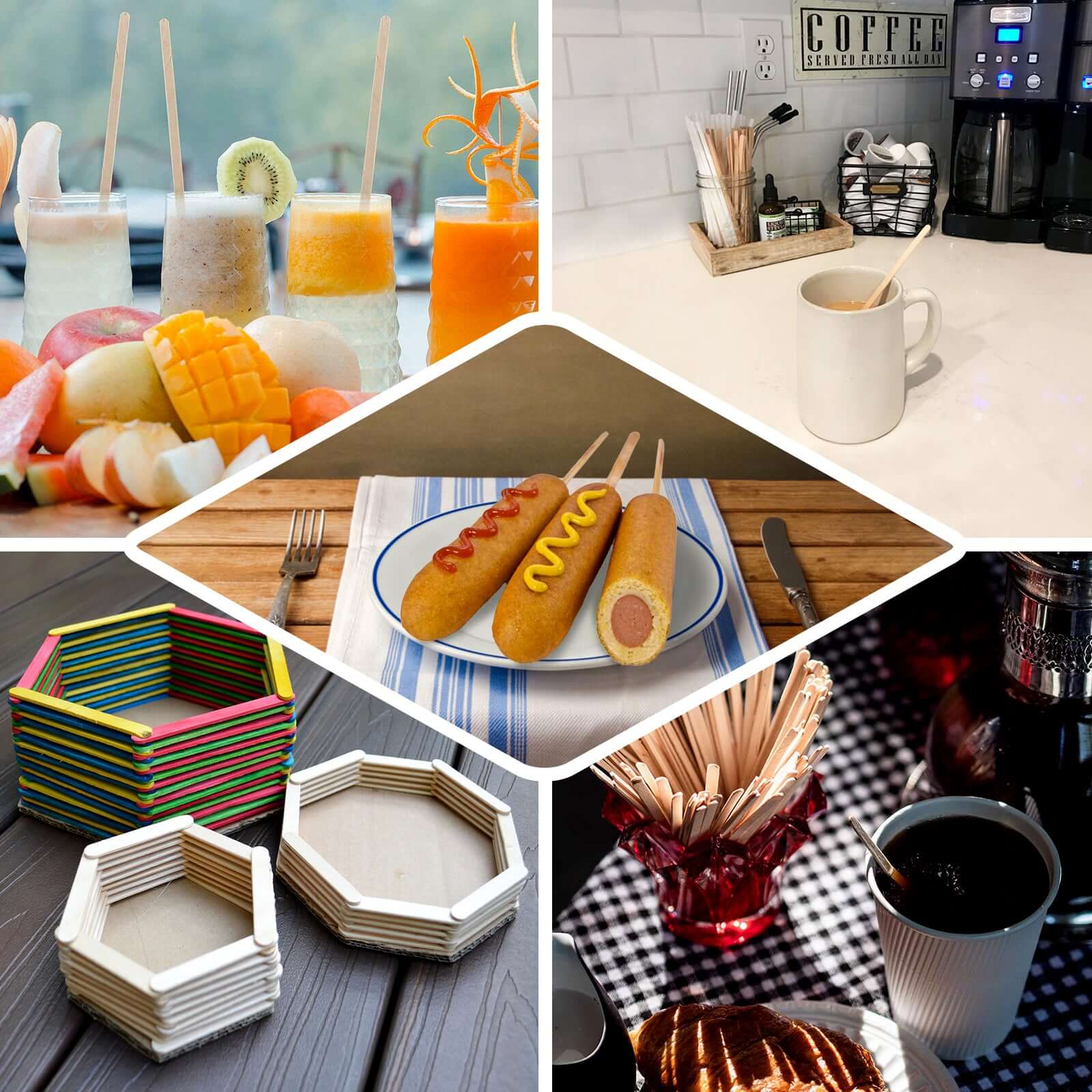 Hot Deal! 1000-Pack Natural Birchwood Coffee Stirrers, 4.5 Inches for Tea & Cocktails