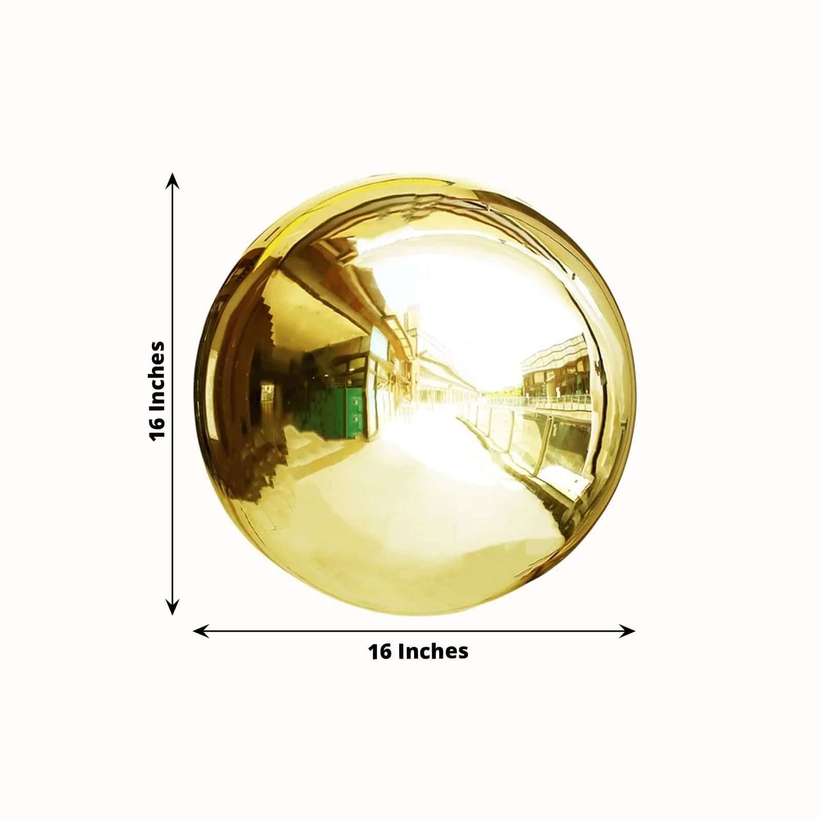 Hot! 16" Gold Reflective Stainless Steel Gazing Globe Mirror Ball for Decor