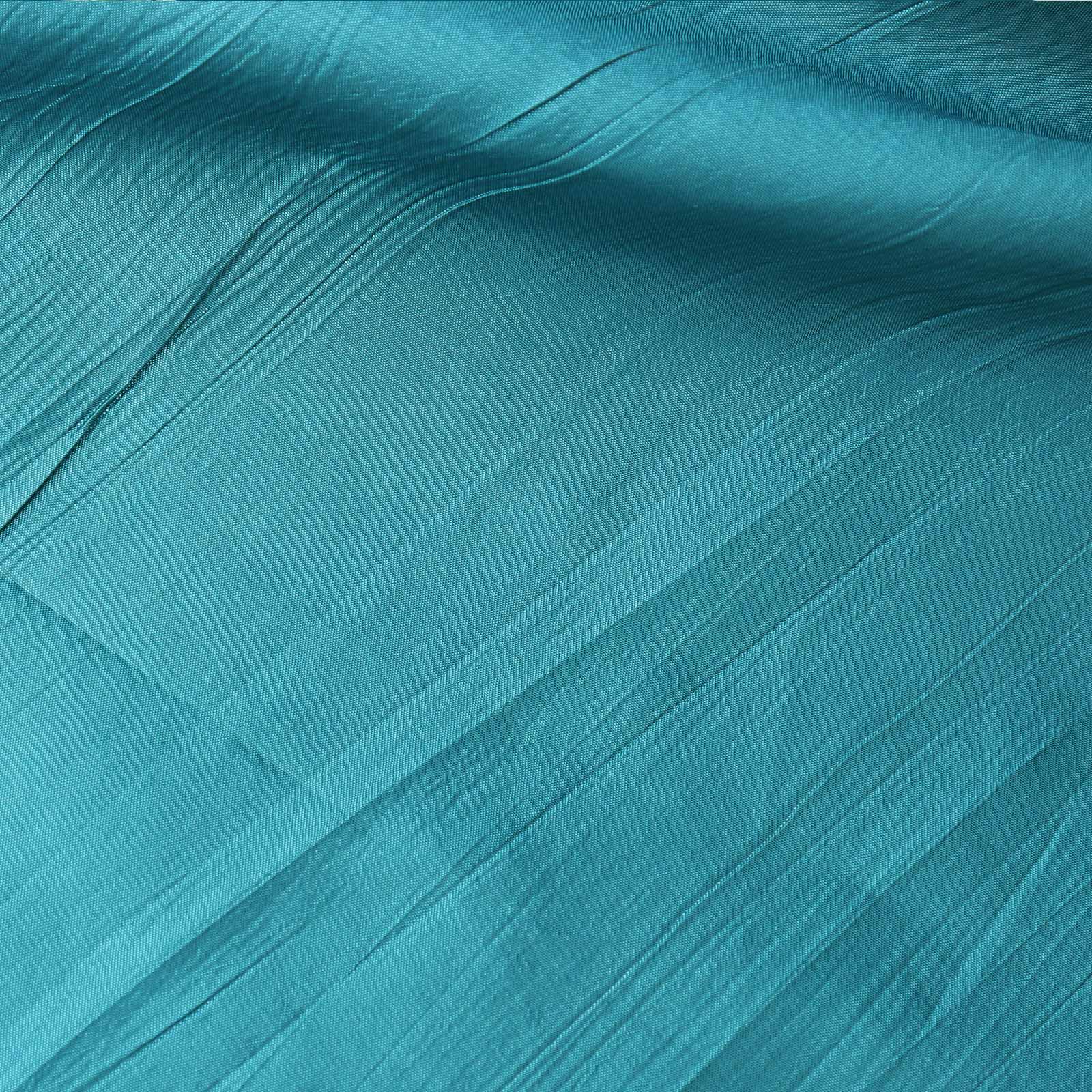 Teal Crinkle Taffeta 90x156 Rectangle Tablecloth - Seamless, Exquisite Cover