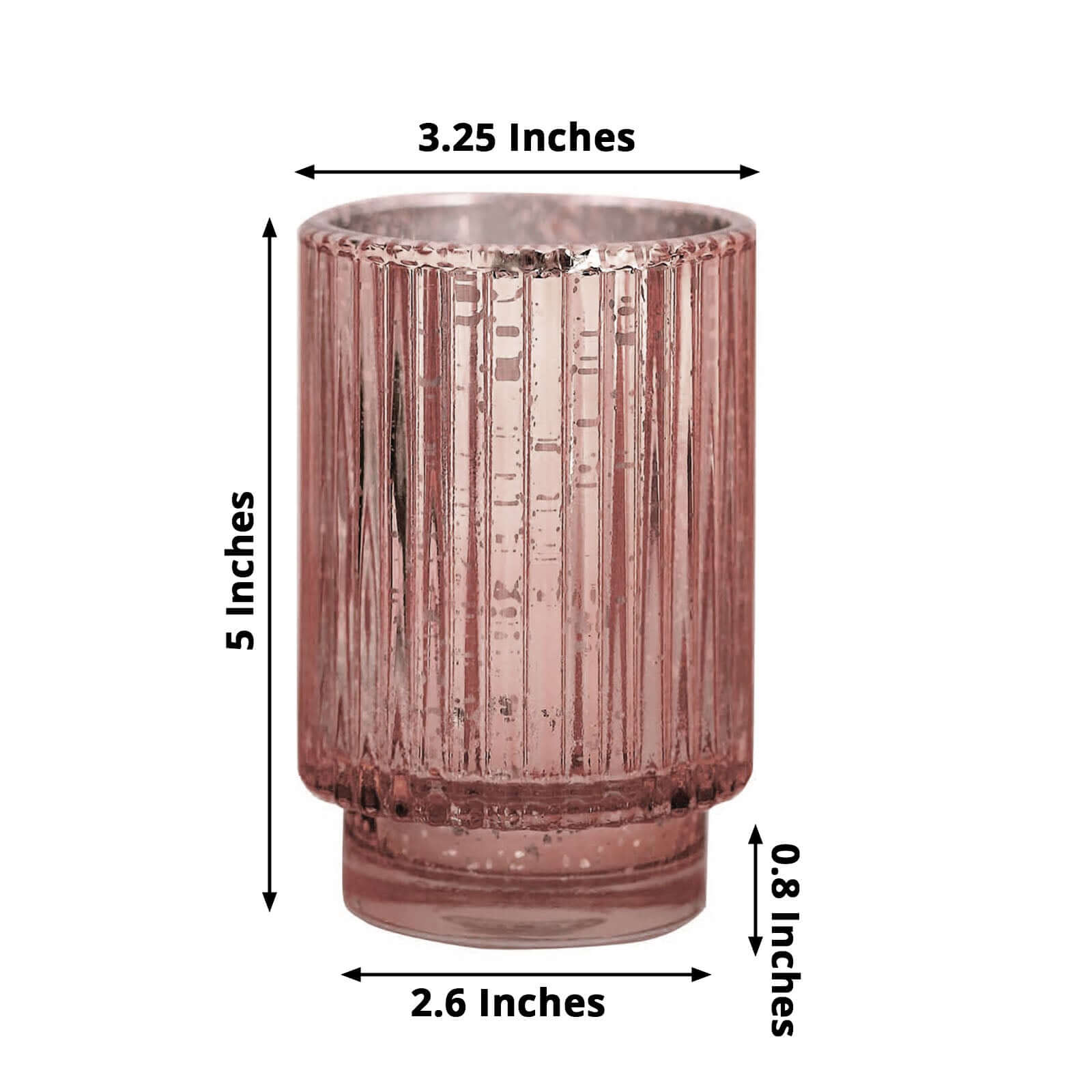 Hot Deal! 3-Pack Rose Gold Wavy Mercury Glass Hurricane Candle Holders