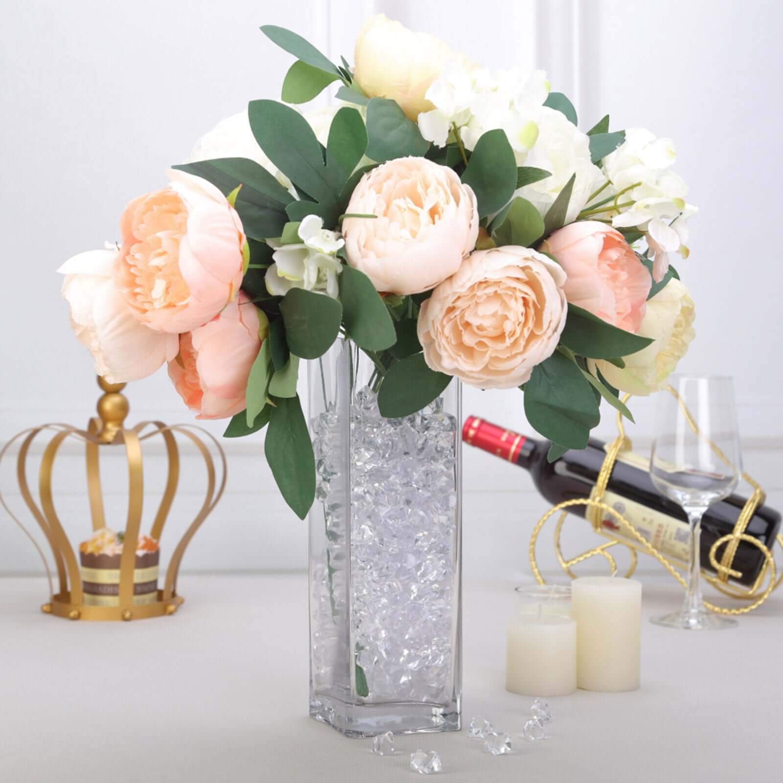 300 Pcs Large Clear Acrylic Ice Bead Vase Fillers - Ideal for Event Decor & DIY Crafts