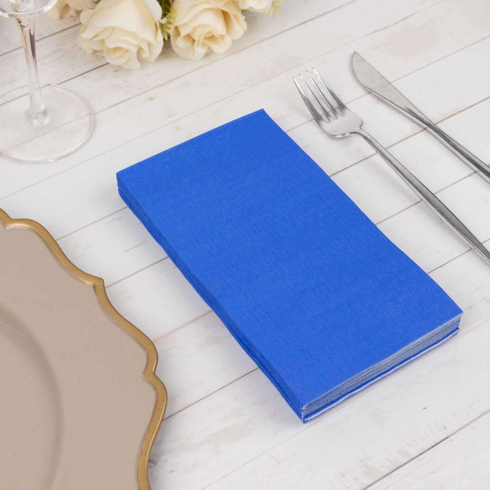 Get 50-Pack Soft Royal Blue Disposable 2-Ply Cocktail Napkins for Weddings