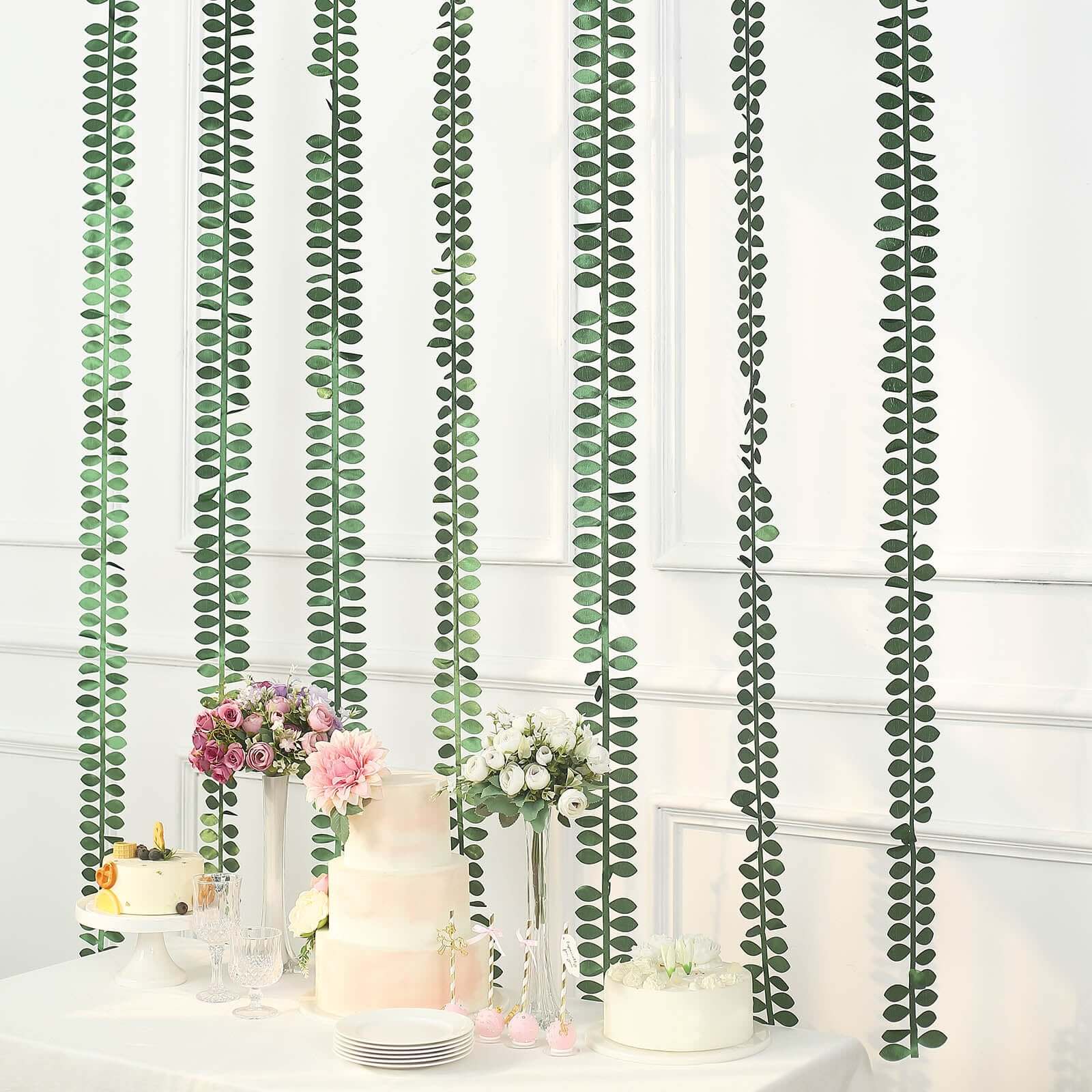 Premium Taffeta Ribbon Sash with 4 - Leaf Petal Design in Green, 50ft - Ideal for Decor