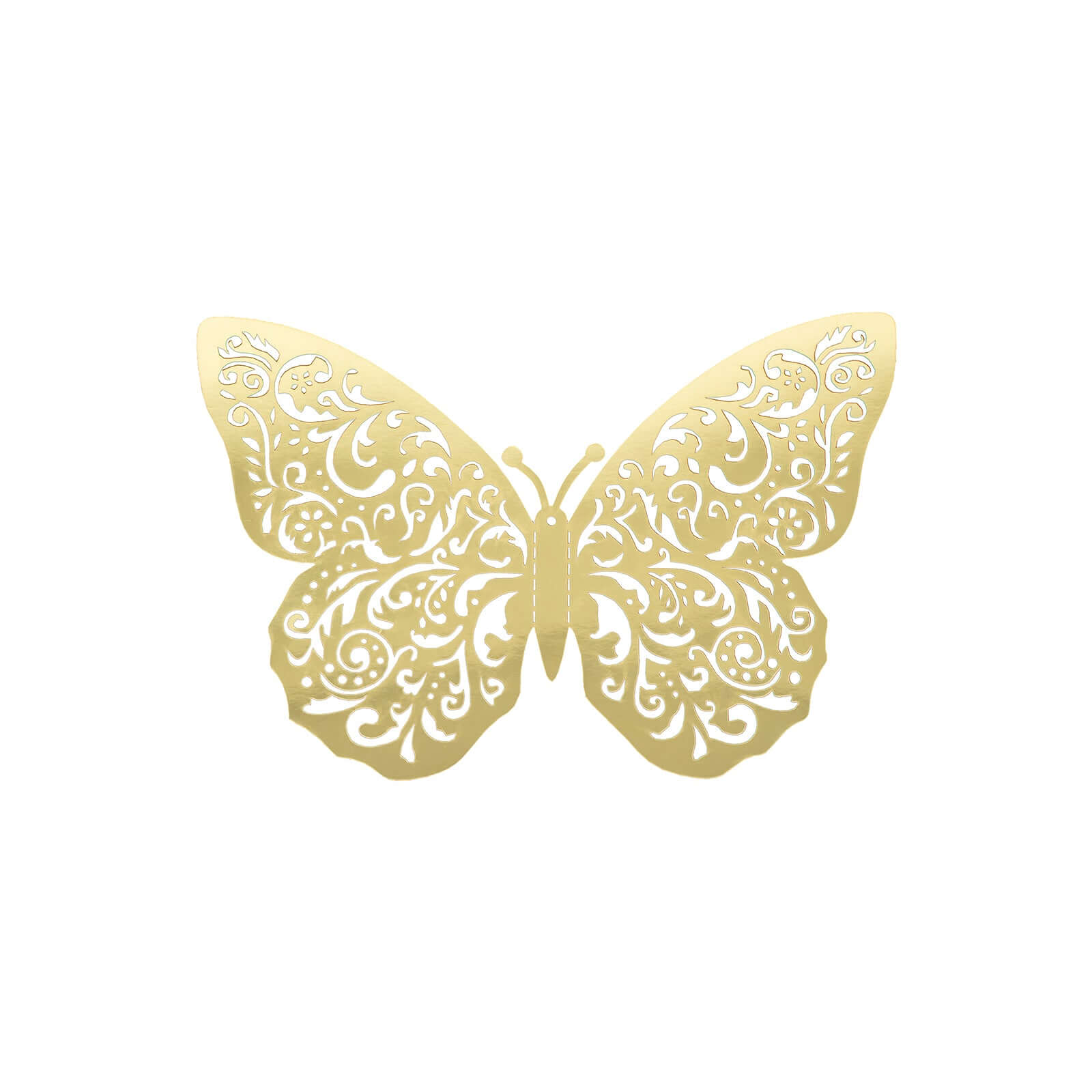 10-Pack Large Metallic Gold Foil 3D Butterfly Wall Stickers for Decor