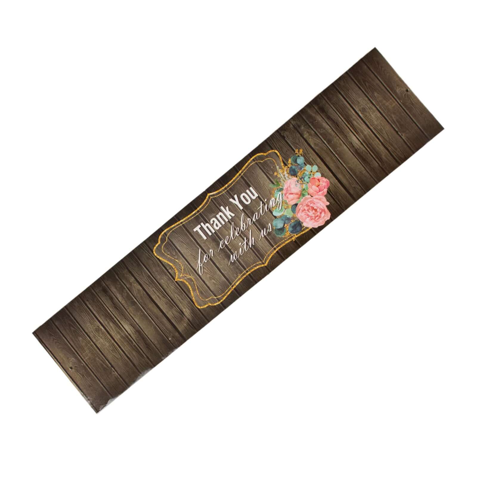 24-Pack Waterproof Rustic Water Bottle Labels with Gold Floral Frame - Thank You!