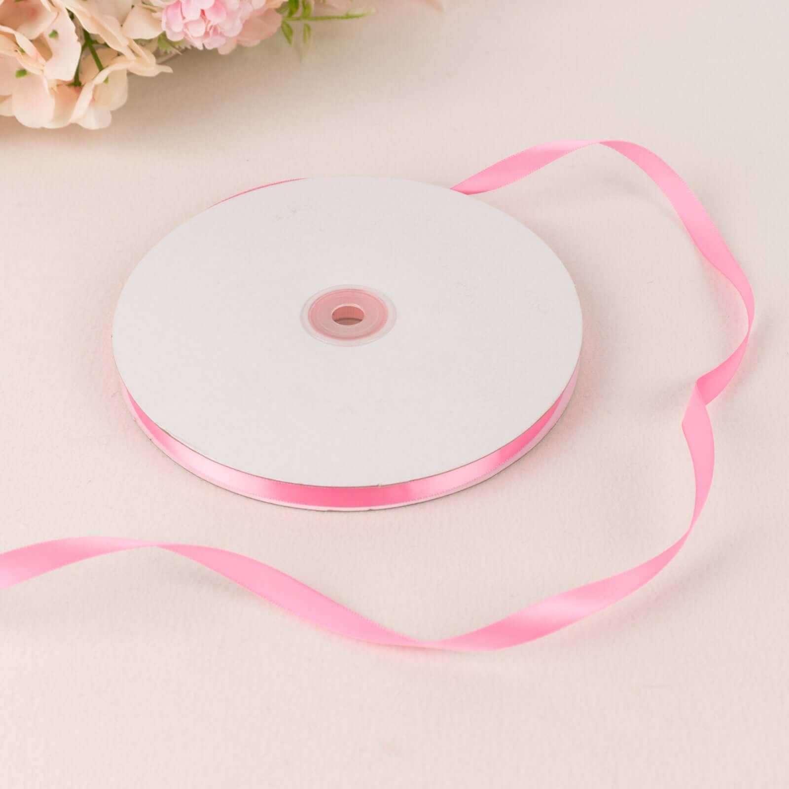 Hot! 3/8 Pink Single-Face Satin Decorative Ribbon - 100 Yards