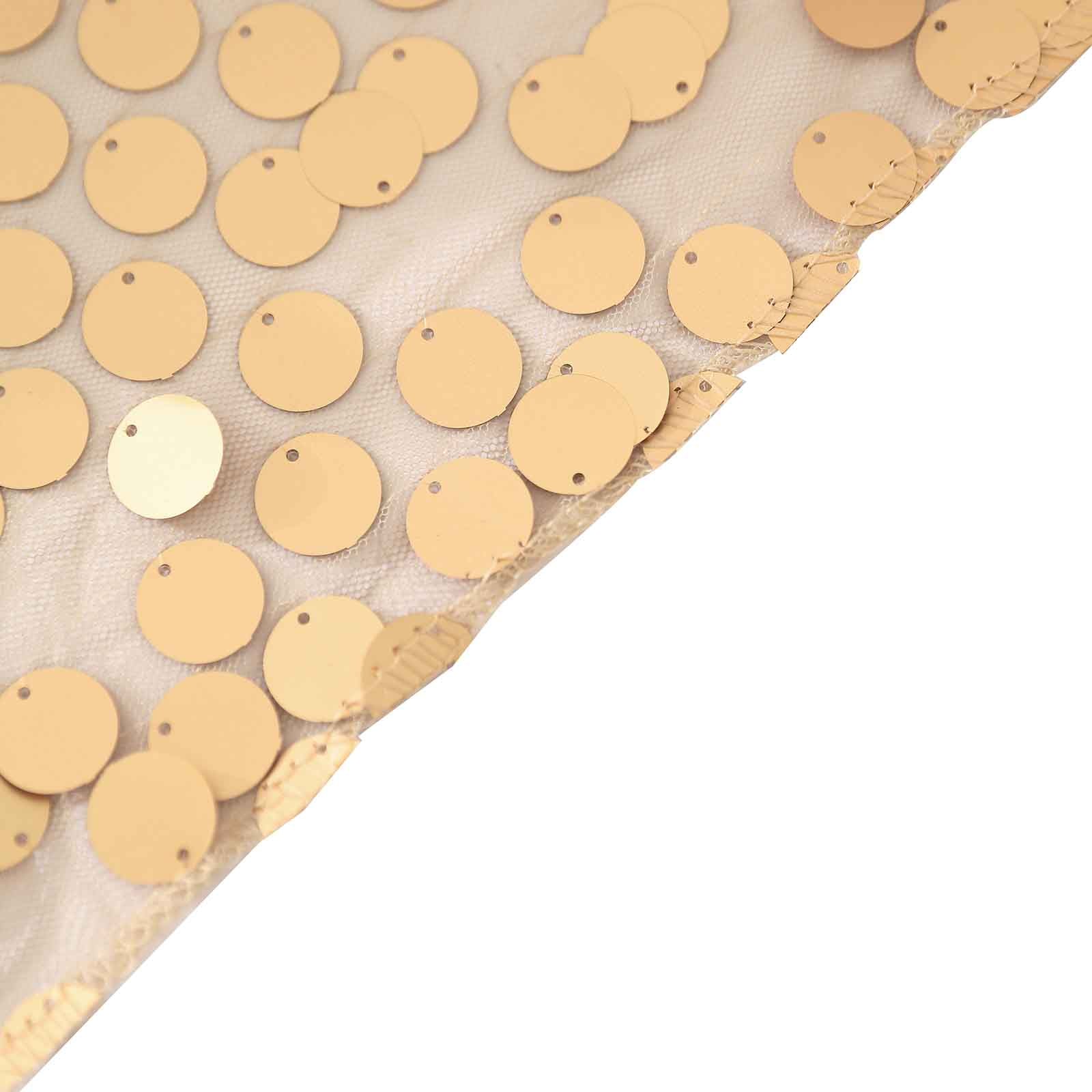 Hot! Seamless Matte Champagne Sequin Tablecloth, 90x156 Rectangle