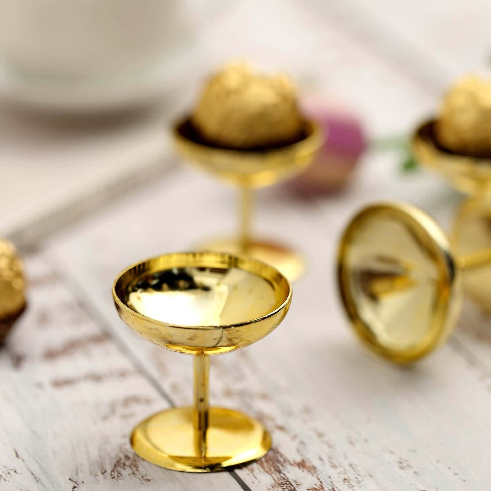 12-Pack Gold Plastic Dessert Cups - Ideal for Treats