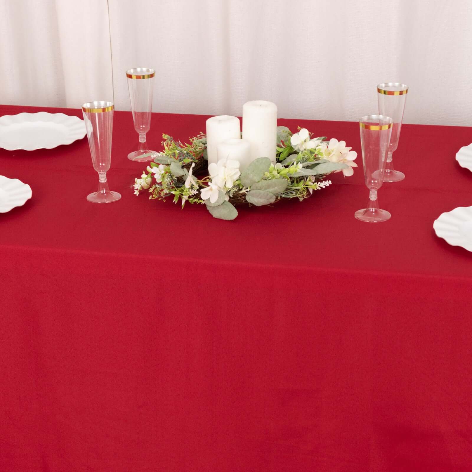 Stylish & Durable Wine Polyester 60x102 Rectangle Tablecloth - Great Deal!