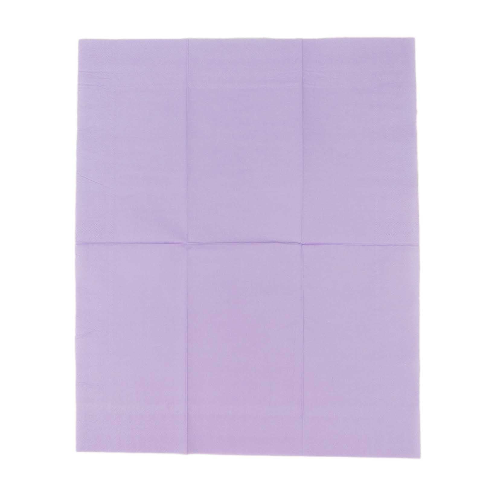 Soft 50-Pack 2-Ply Disposable Lavender Lilac Paper Cocktail and Beverage Napkins for Weddings
