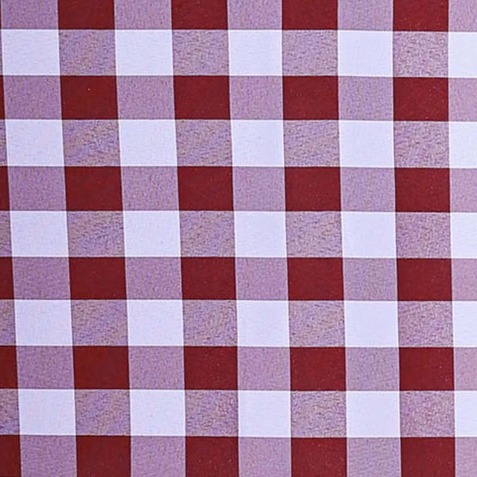 Hot Deal! 60x126 Polyester Buffalo Plaid White/Burgundy Rectangle Tablecloth