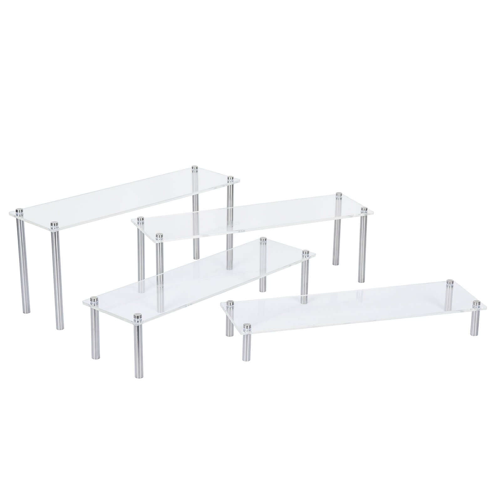 Hot Deal! Set of 4 Clear Premium Acrylic Dessert Display Stands for Cupcakes, Pastries & Appetizers