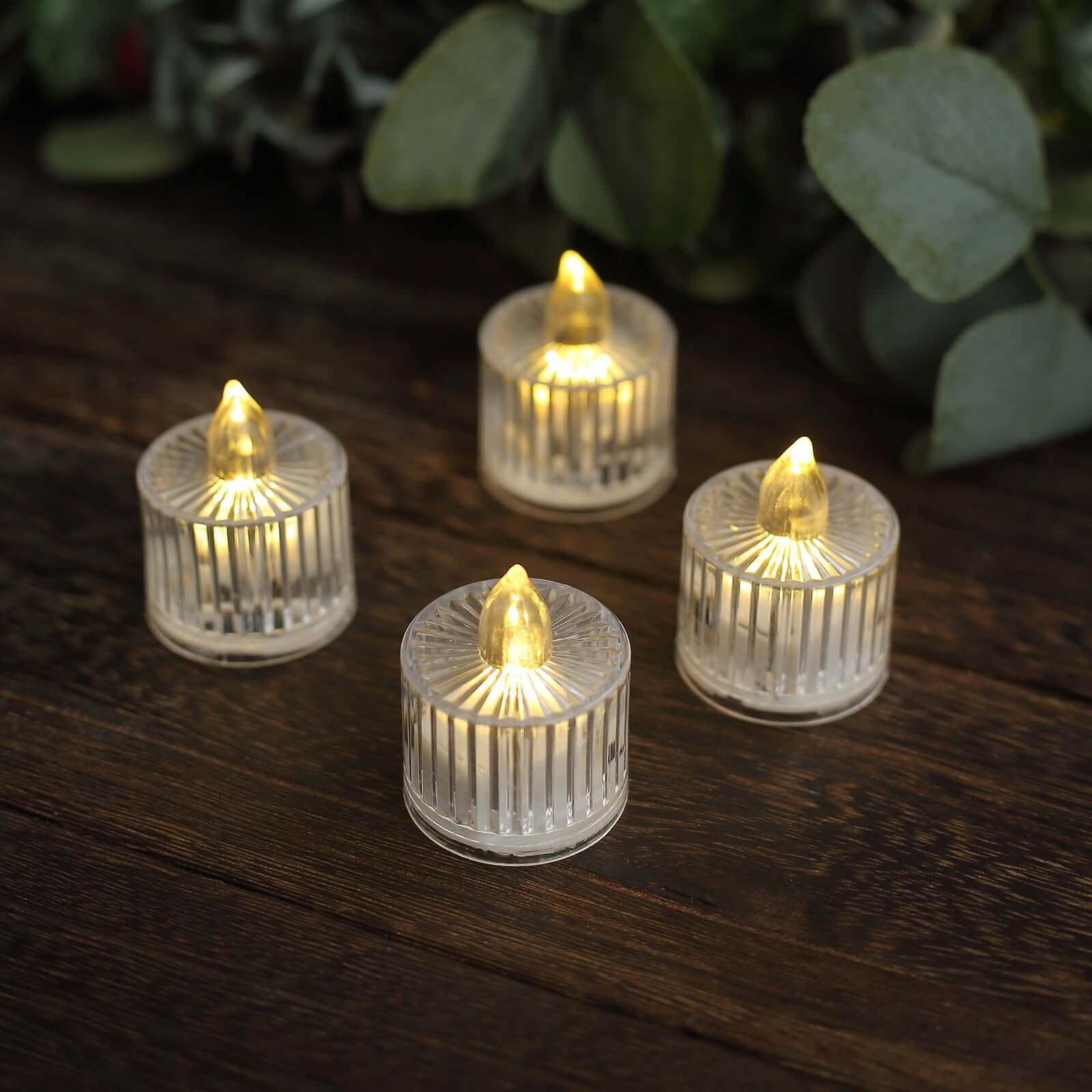 Hot Sale! 12-Pack Flameless Warm White LED Tealight Candles in Transparent Column Style
