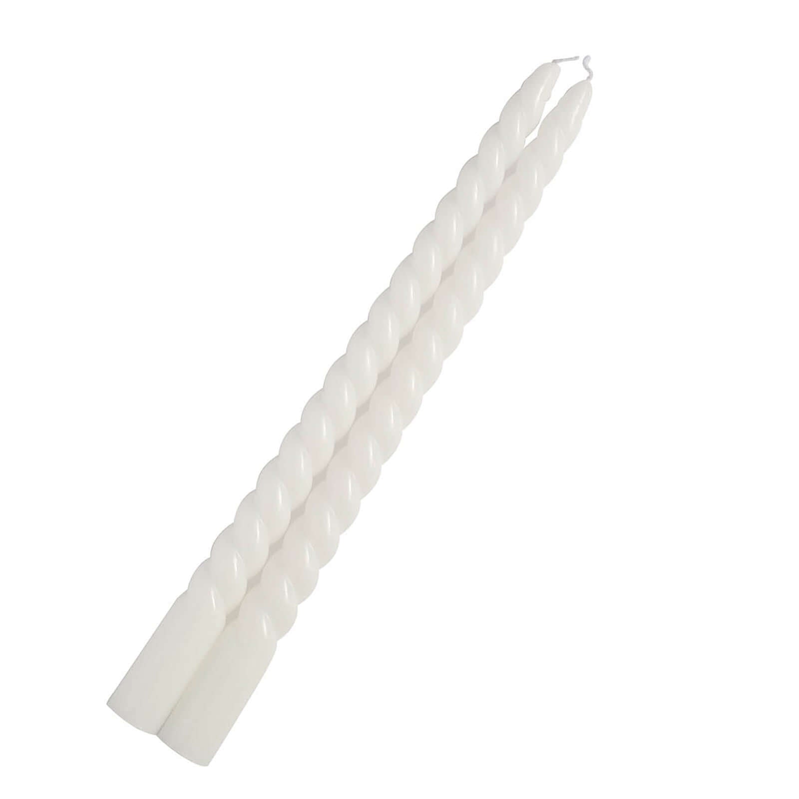 Premium 12-Pack Unscented White Spiral Taper Candles with Long Burn Wick, 11 Inches