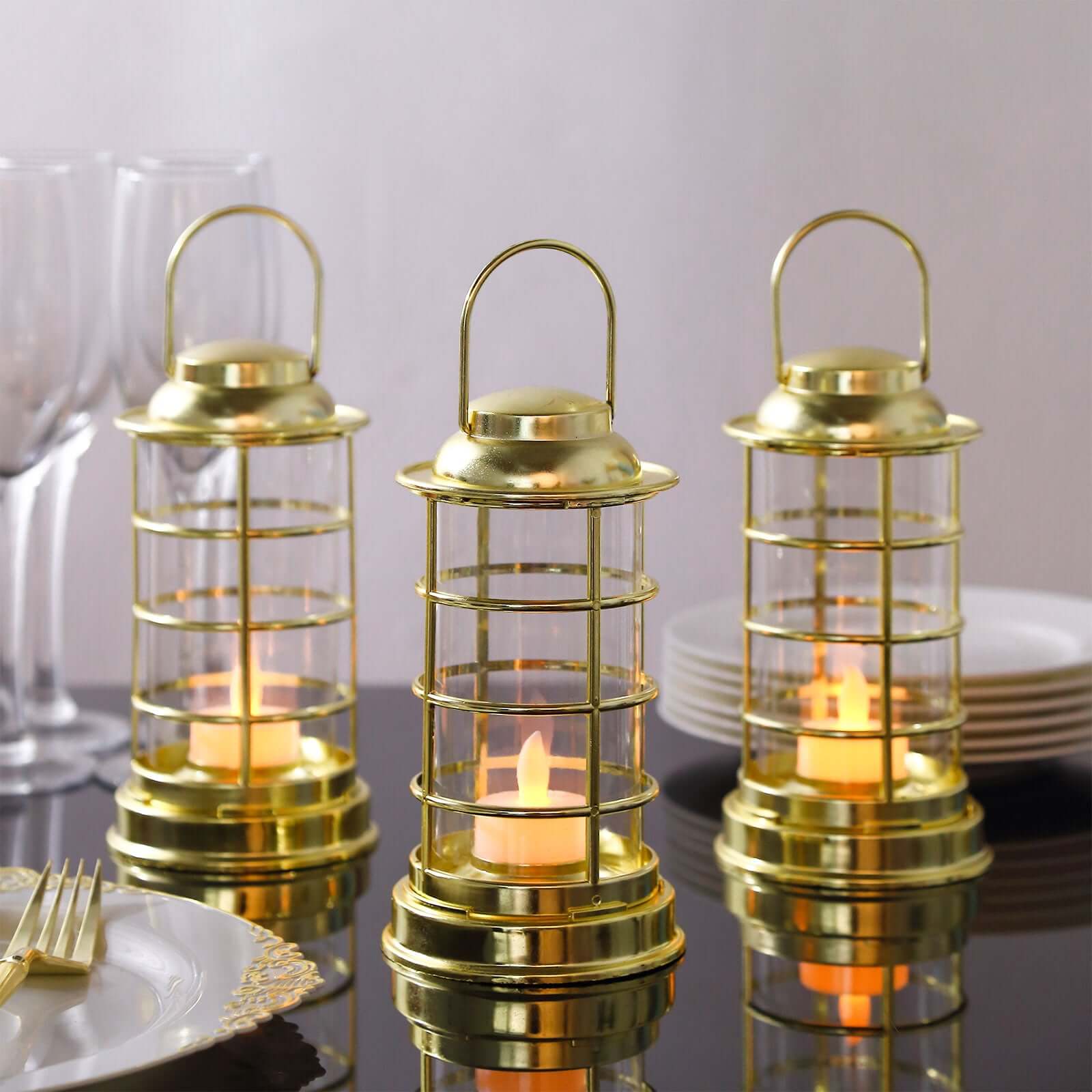 Hot Deal! 3-Pack Gold LED Tealight Battery-Operated Mini Lantern Lamps