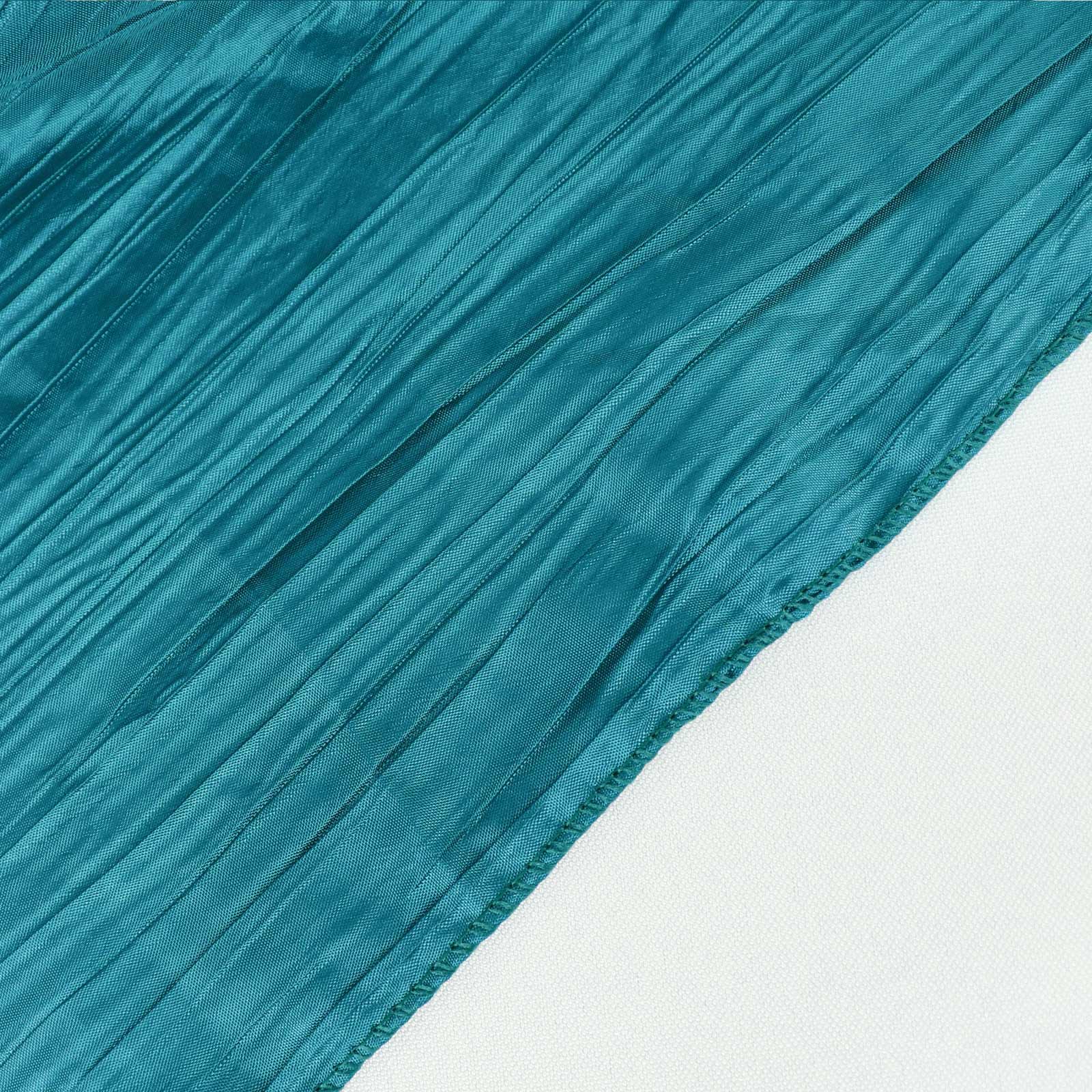 Teal Crinkle Taffeta 90x156 Rectangle Tablecloth - Seamless, Exquisite Cover